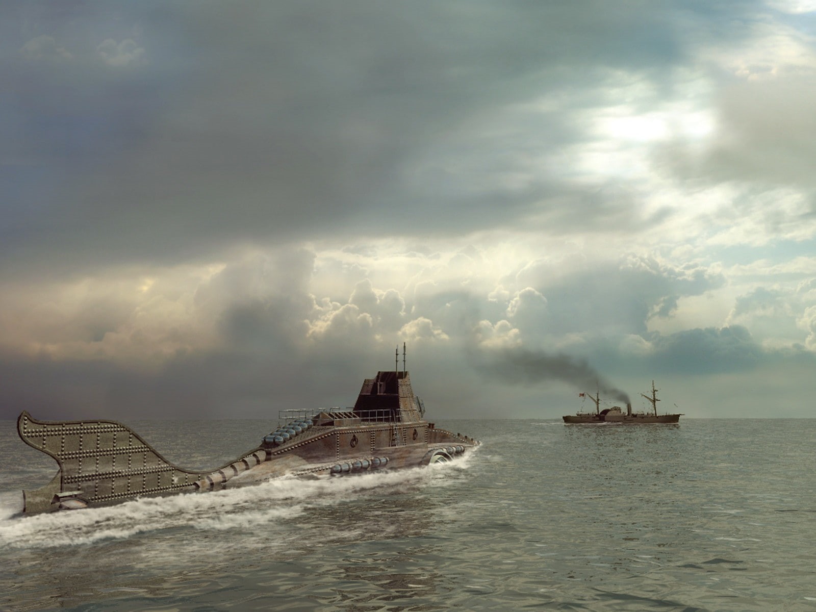 submarine, 720P, vehicle, 20000 Leagues Under the Sea, Jules Verne, Nautilus, movies, HD Wallpaper