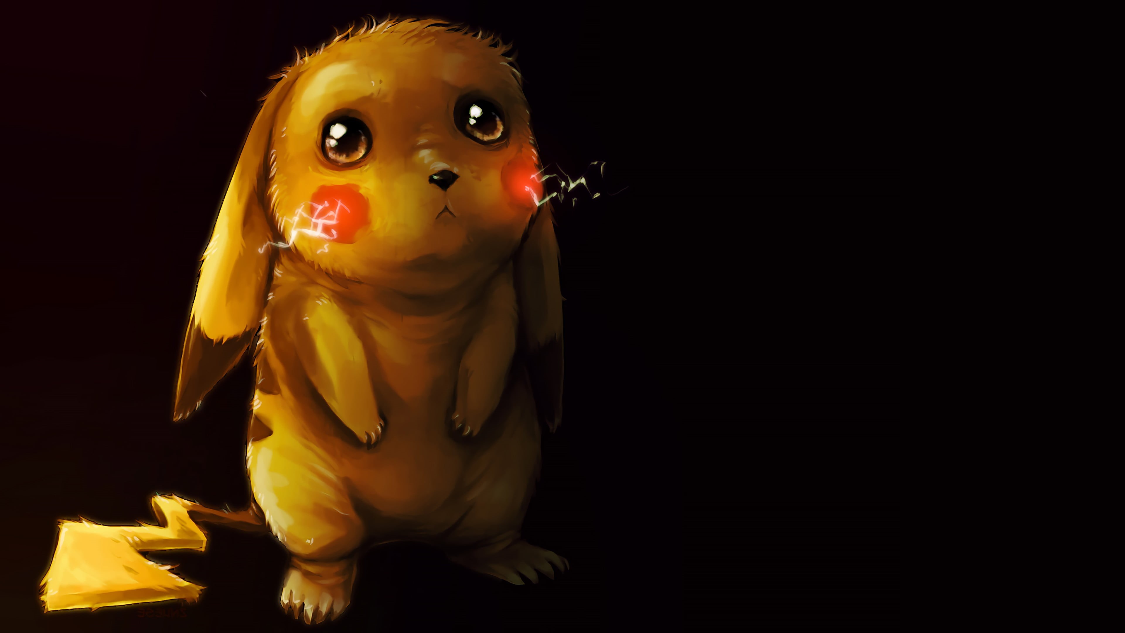 4K, celebration, Pikachu, creativity, dark, indoors, studio shot, toy, figurine, single object, art and craft, Pokémon, human representation, close-up, HD Wallpaper