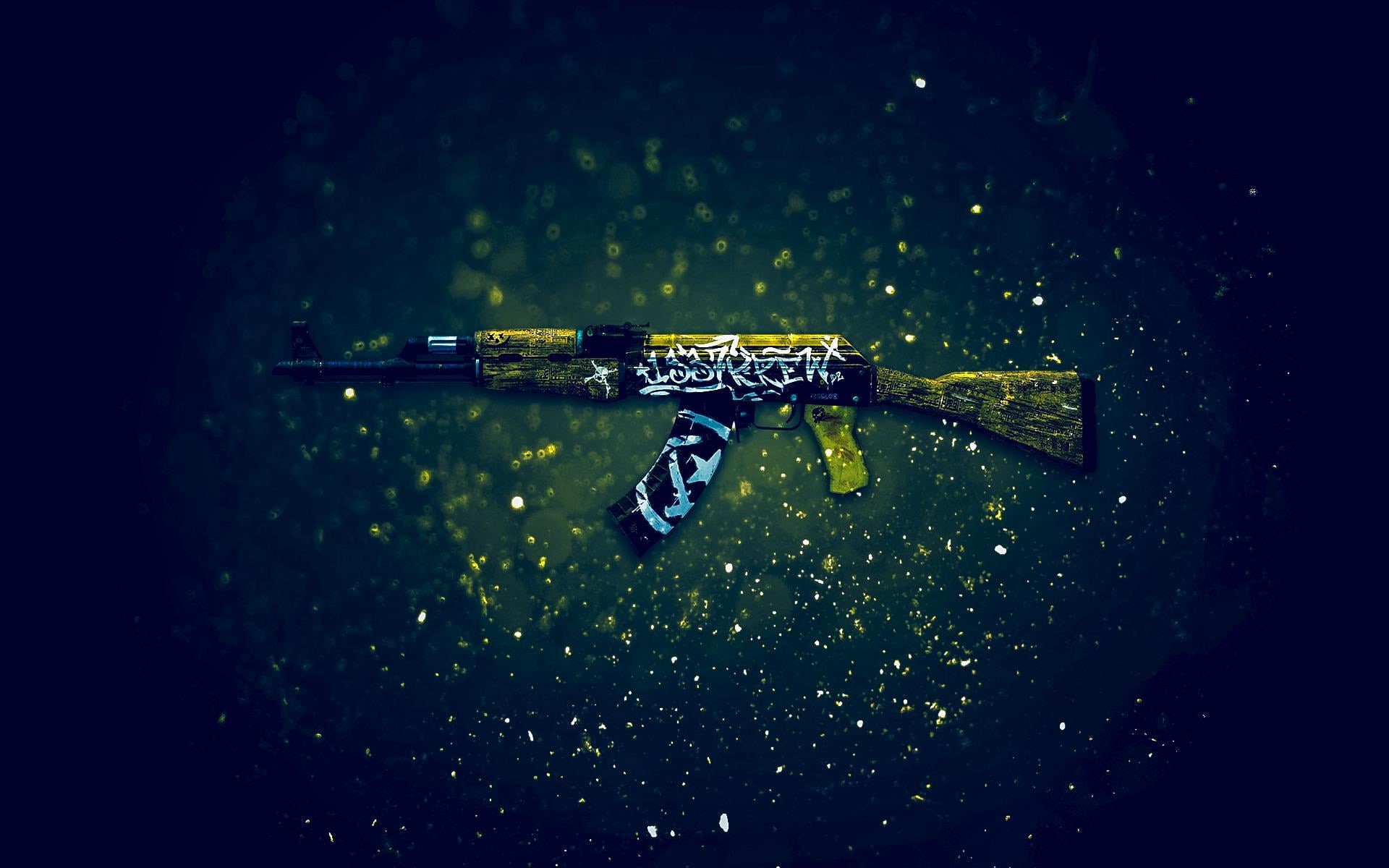animals in the wild, one person, rifle, AK-47, nature, scuba Diving, swimming, ak, night, outdoors, water, danger, space, blue, one animal, CS:GO, sport, HD Wallpaper