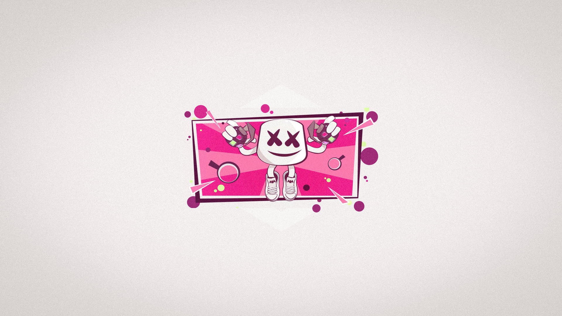 Marshmallow Man, Marshmello, pink clouds, 1080P, white, concerts, Fortnite, HD Wallpaper