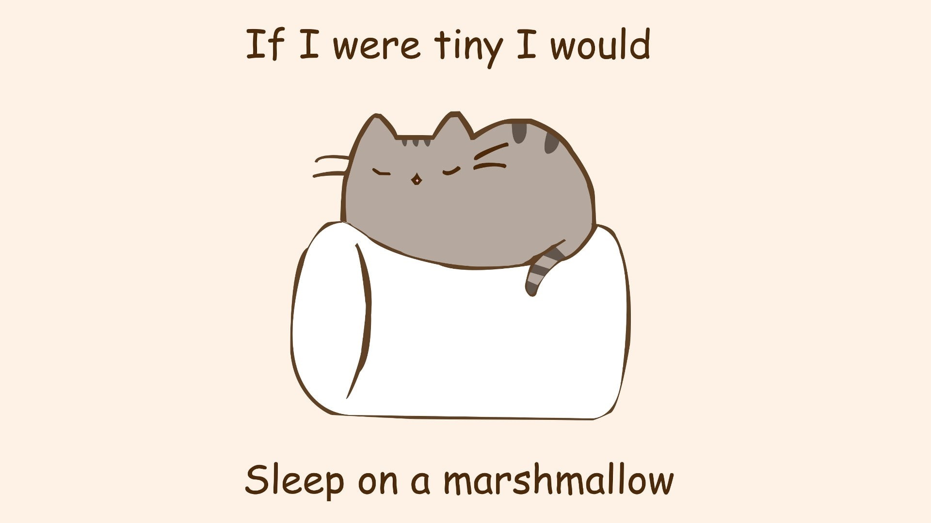 quote, artwork, humor, 1080P, cat, marshmallows, pusheen, HD Wallpaper