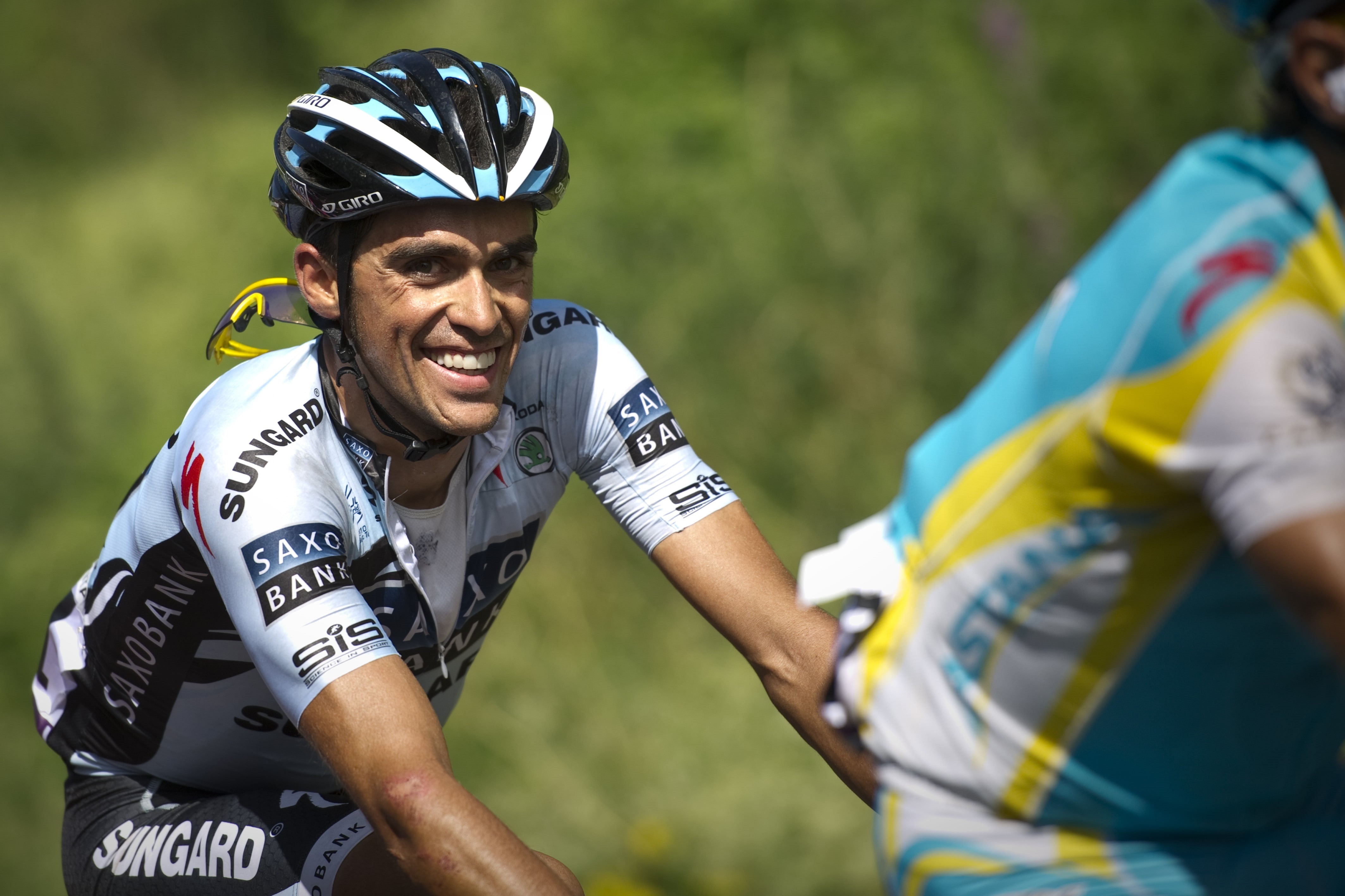 cycling, smiling, outdoors, bicycle, Alberto Contador, men, 4K, HD Wallpaper