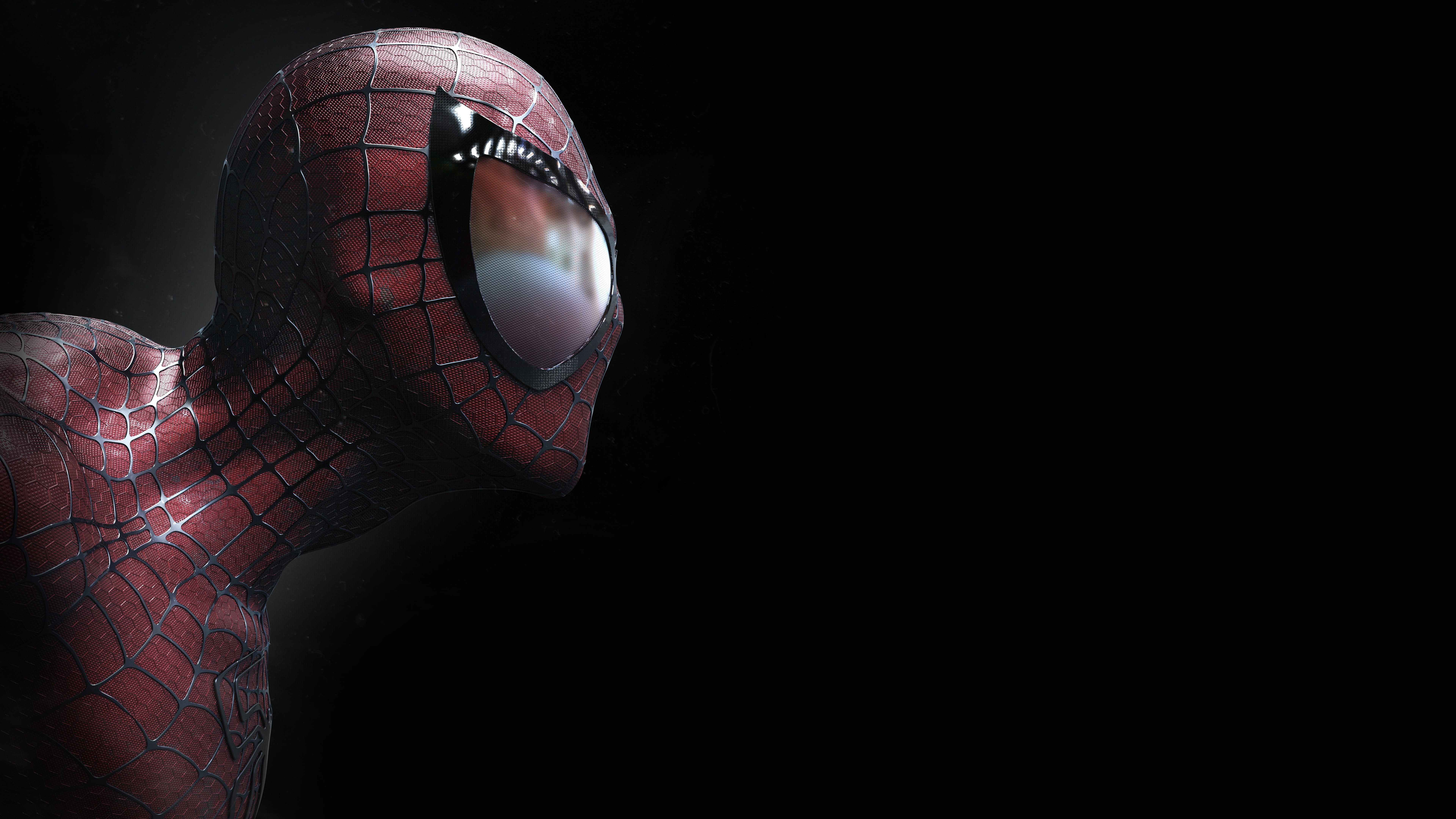 8K, Black, CGI, 8K, Dark background, 4K, Spider-Man, HD Wallpaper