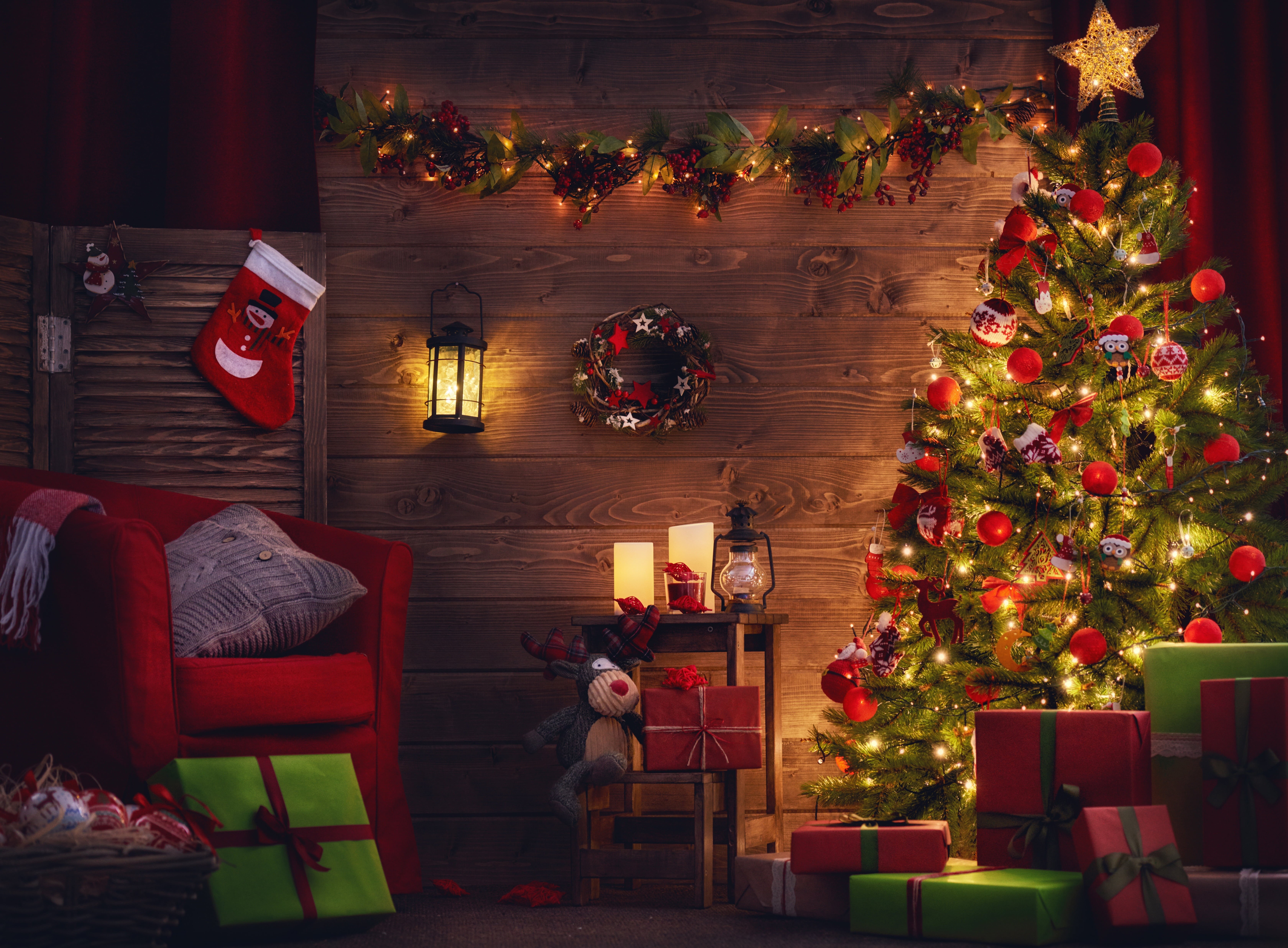 happiness, christmas Decoration, tree, box - Container, humor, plant, christmas Lights, santa Claus, holiday celebration, Christmas, christmas Ornament, HD Wallpaper