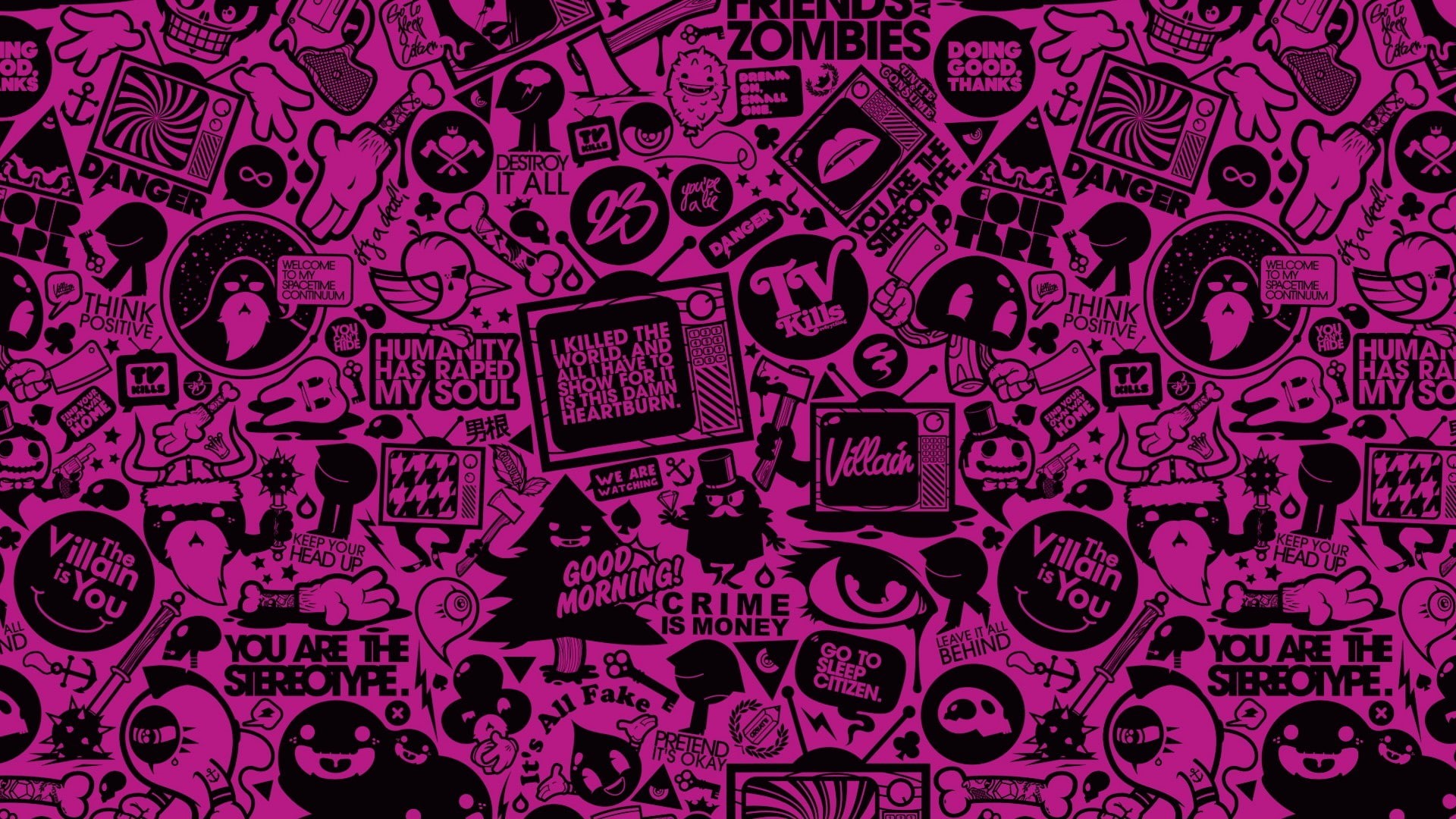 science, jared nickerson pink background monochrome artwork typography television sets purple, design, wall - building feature, frozen, text, backgrounds, HD Wallpaper