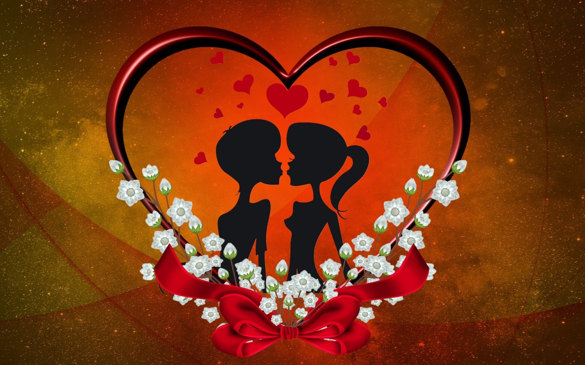 symbol, two people, man, celebration, Love, woman, close-up, directly above, indoors, emotion, bonding, women, real people, illustration, men, heart Shape, HD Wallpaper