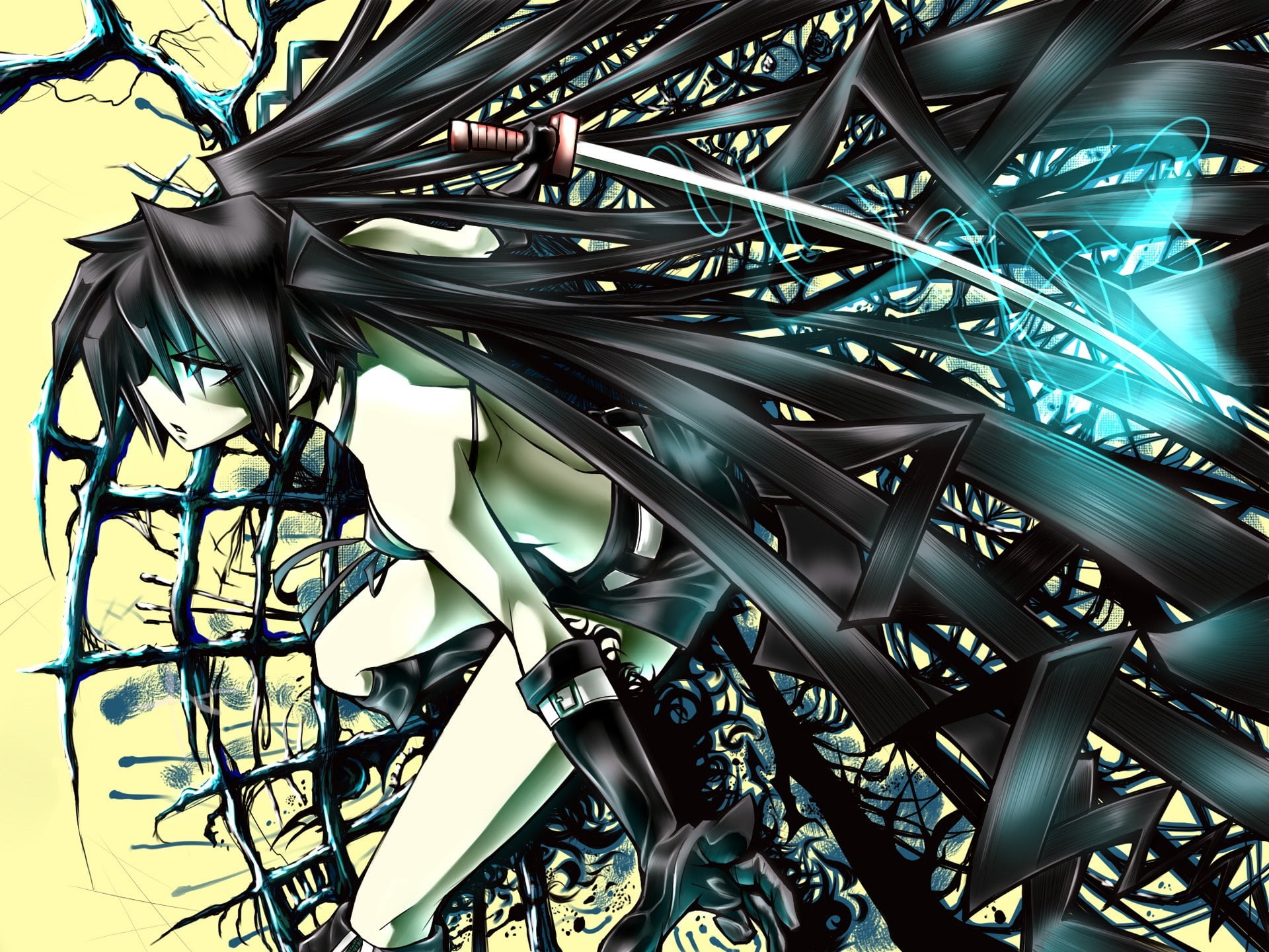 indoors, communication, abstract, architecture, cable, full frame, technology, complexity, metal, anime girls, pattern, tangled, electricity, art and craft, HD Wallpaper