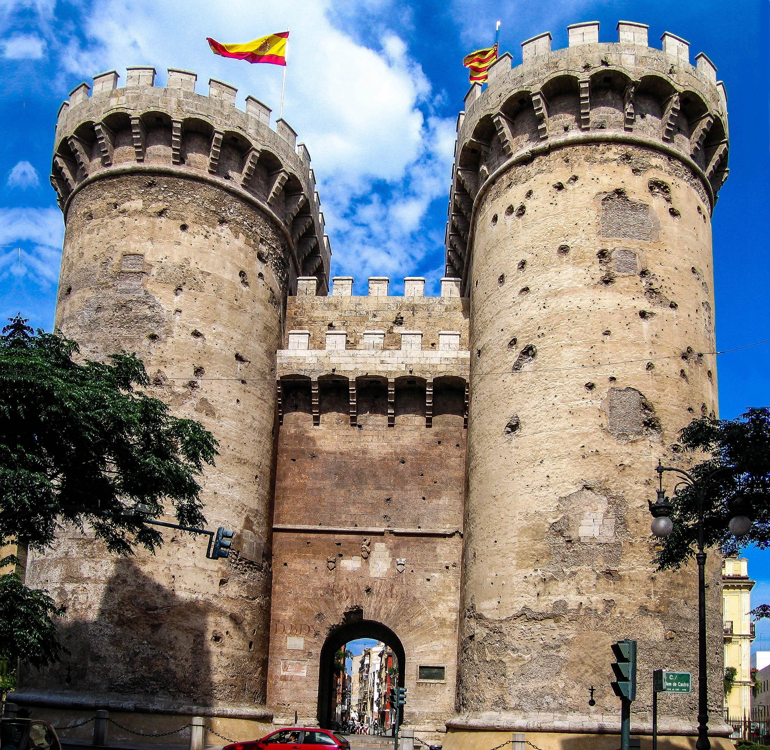 low angle view, Gate Towers, europe, medieval, ancient, public domain, building, travel, tree, ancient history, famous Place, tower, turret, architecture, HD Wallpaper