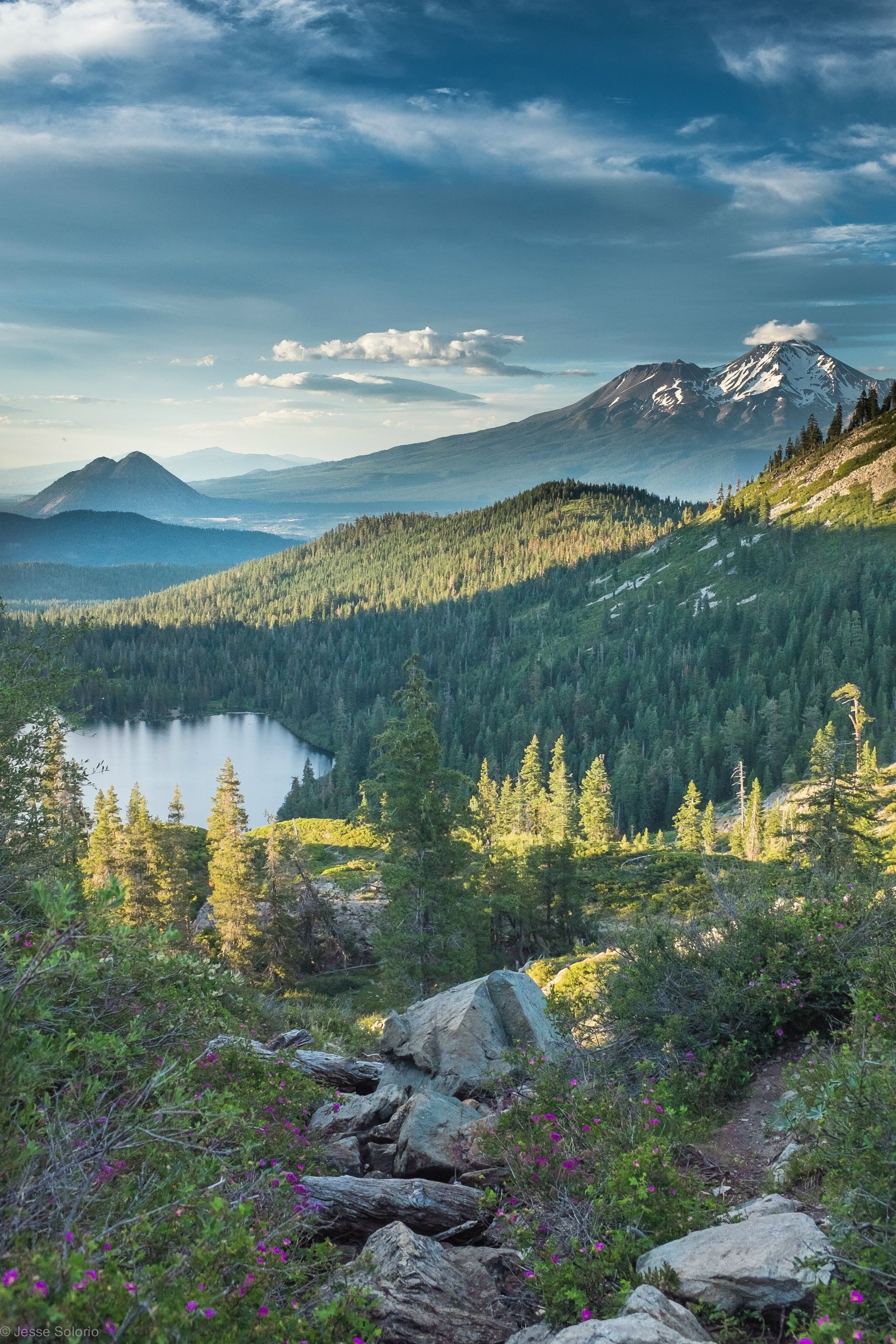 water, no people, forest, idyllic, Cinder Cone, tree, non-urban scene, cloud - sky, plant, 2K, beauty in nature, nature, mountain, day, Mount Shasta, environment, Phone HD Wallpaper