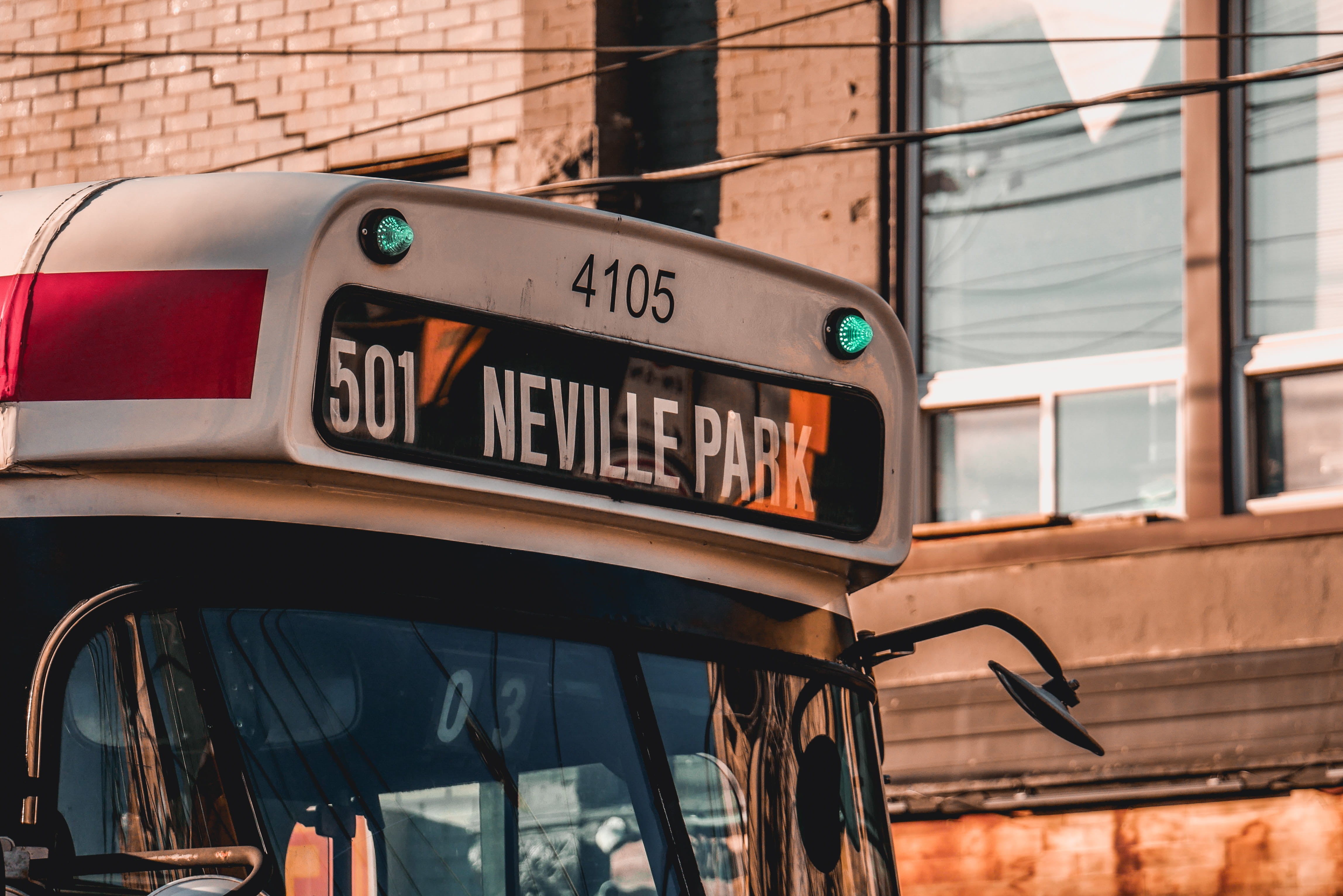 vehicle, minibus, school bus, low angle view, license plate, transit, street car, route, built structure, no people, sign, traffic, 4K, land vehicle, outdoors, HD Wallpaper