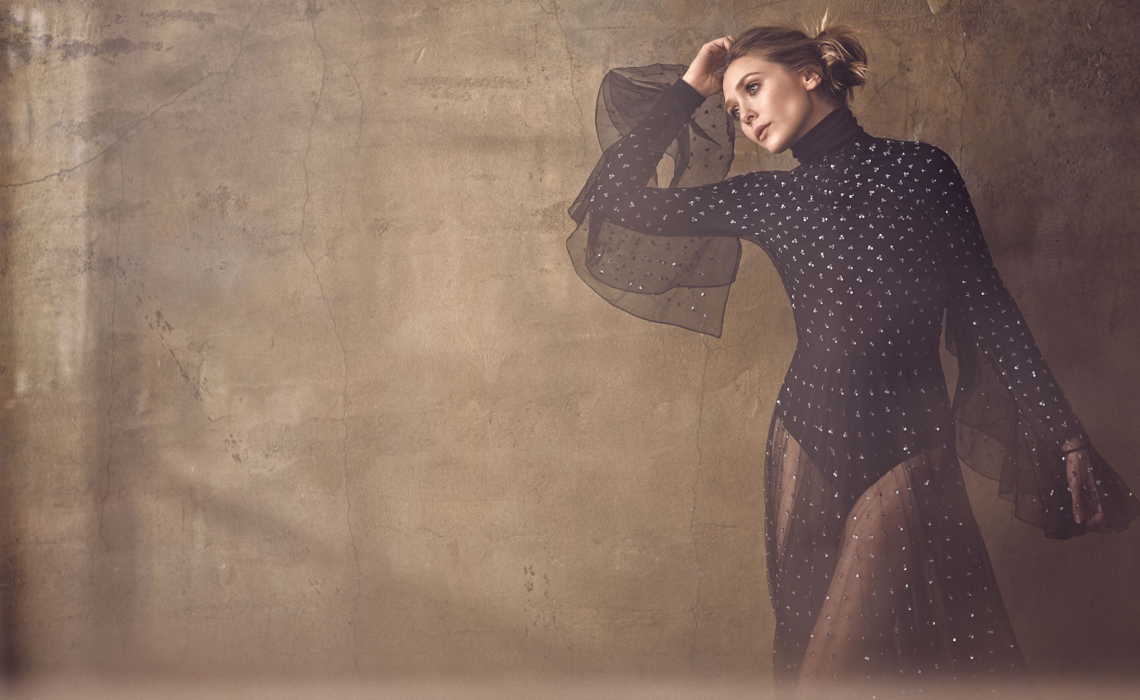 clothing, adult, portrait, girls, beauty, fashion, young women, copy space, 4k, women, young adult, hair, hd, elizabeth olsen, celebrities, beautiful woman, HD Wallpaper