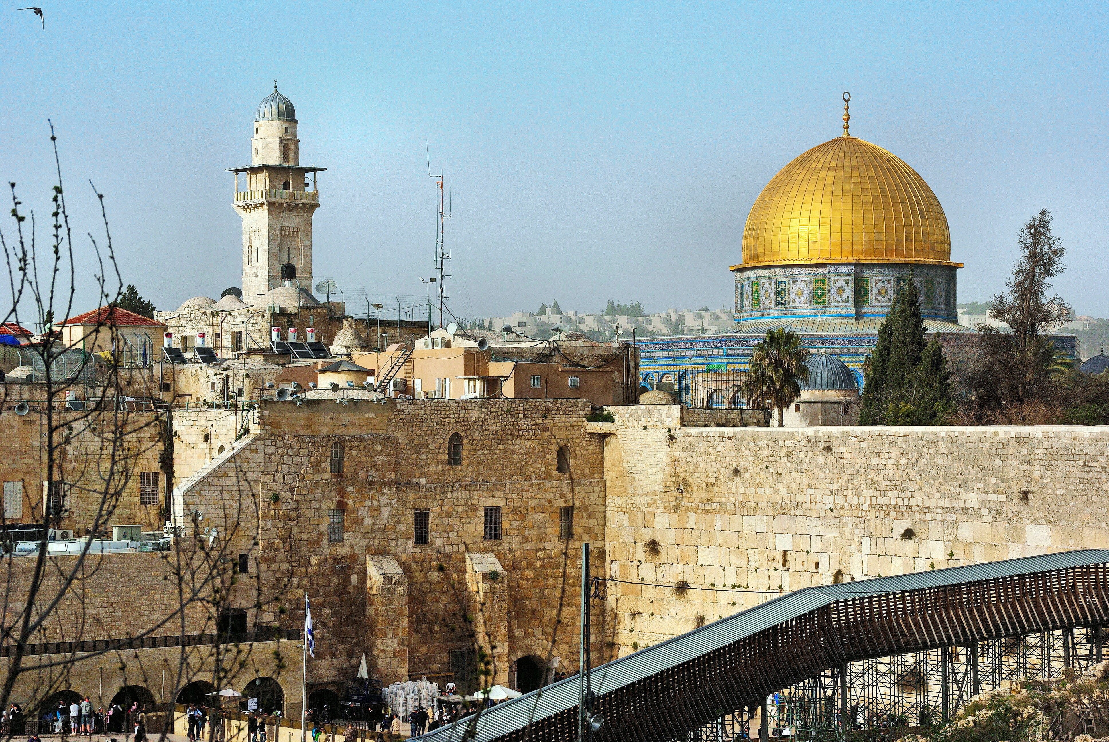 prayer, 4K, landmark, cityscape, travel destinations, outdoors, no people, the past, tower, dome of the rock, place of worship, wall, spirituality, tourism, HD Wallpaper