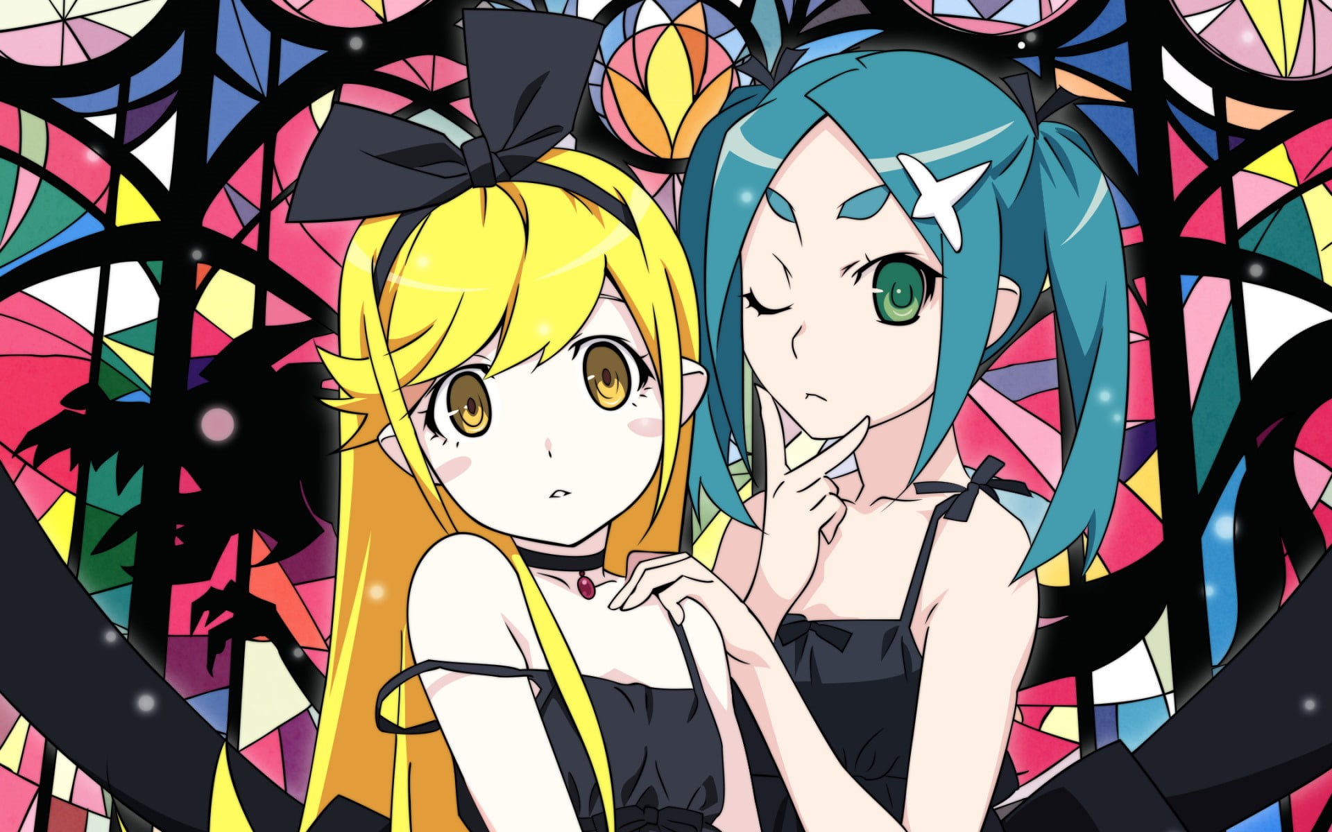 1080P, Shinobu Oshino, Anime, Yotsugi Ononoki, Monogatari (Series), HD Wallpaper