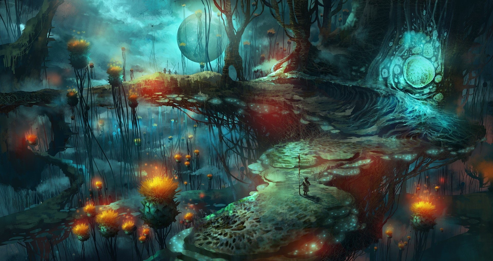 Magic, art, mushroom, Mushrooms, 1080P, fantasy, HD Wallpaper
