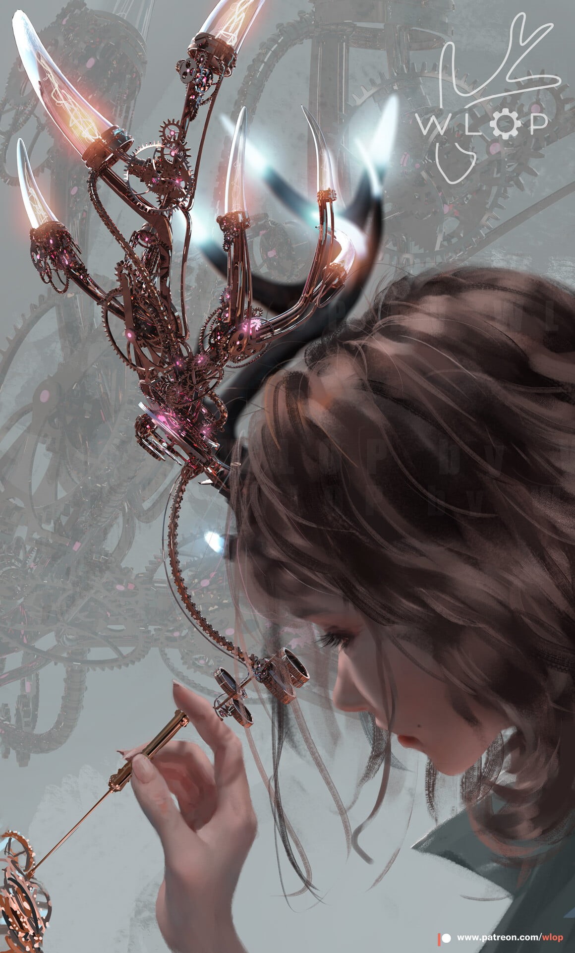 fantasy girl, fantasy architecture, WLOP, 1080P, Phone HD Wallpaper