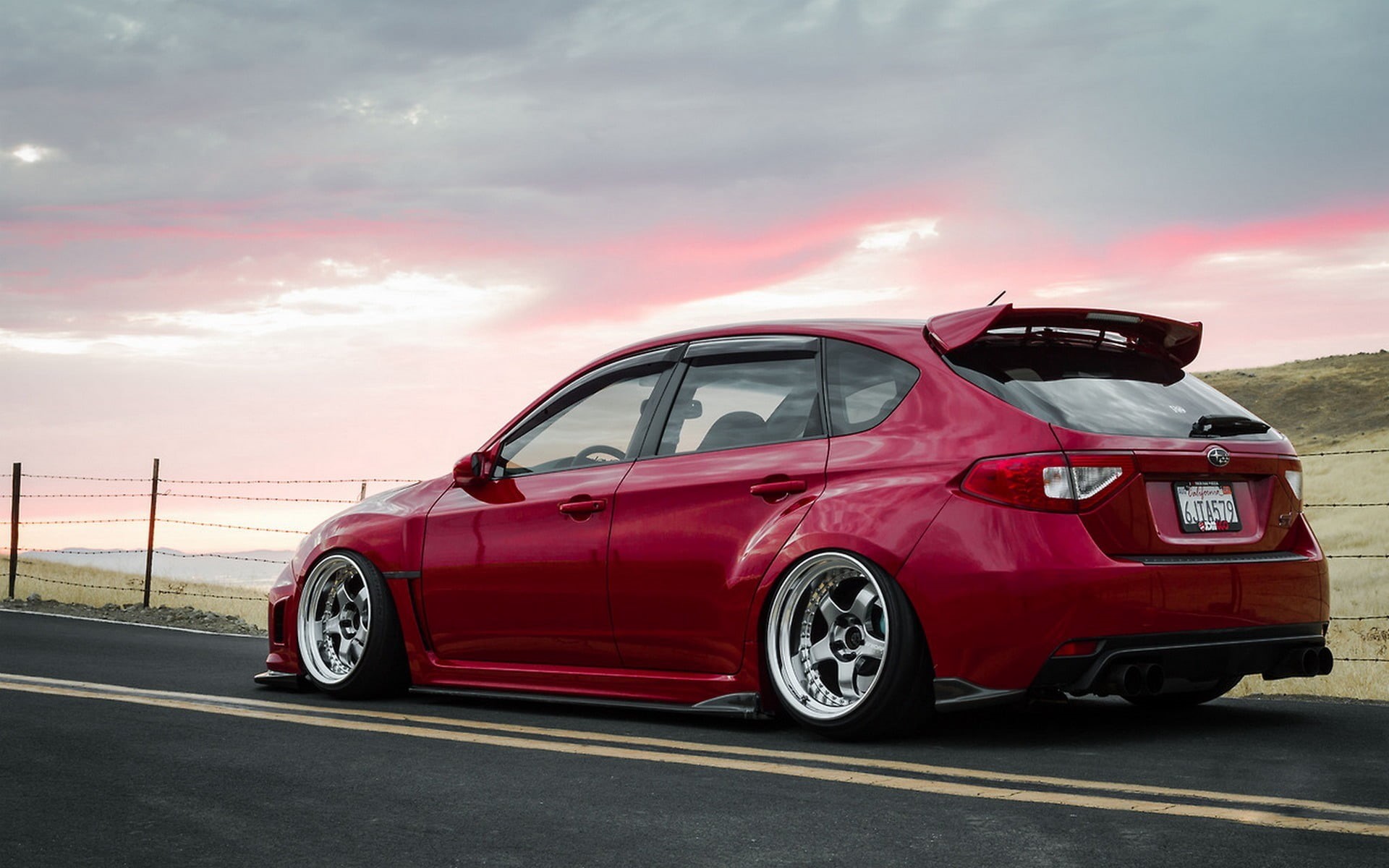 nature, tuning, bumper, impreza, ontario - Canada, british Culture, looking At View, sports Car, sunset, shiny, sky, no People, power, door, compact Car, HD Wallpaper