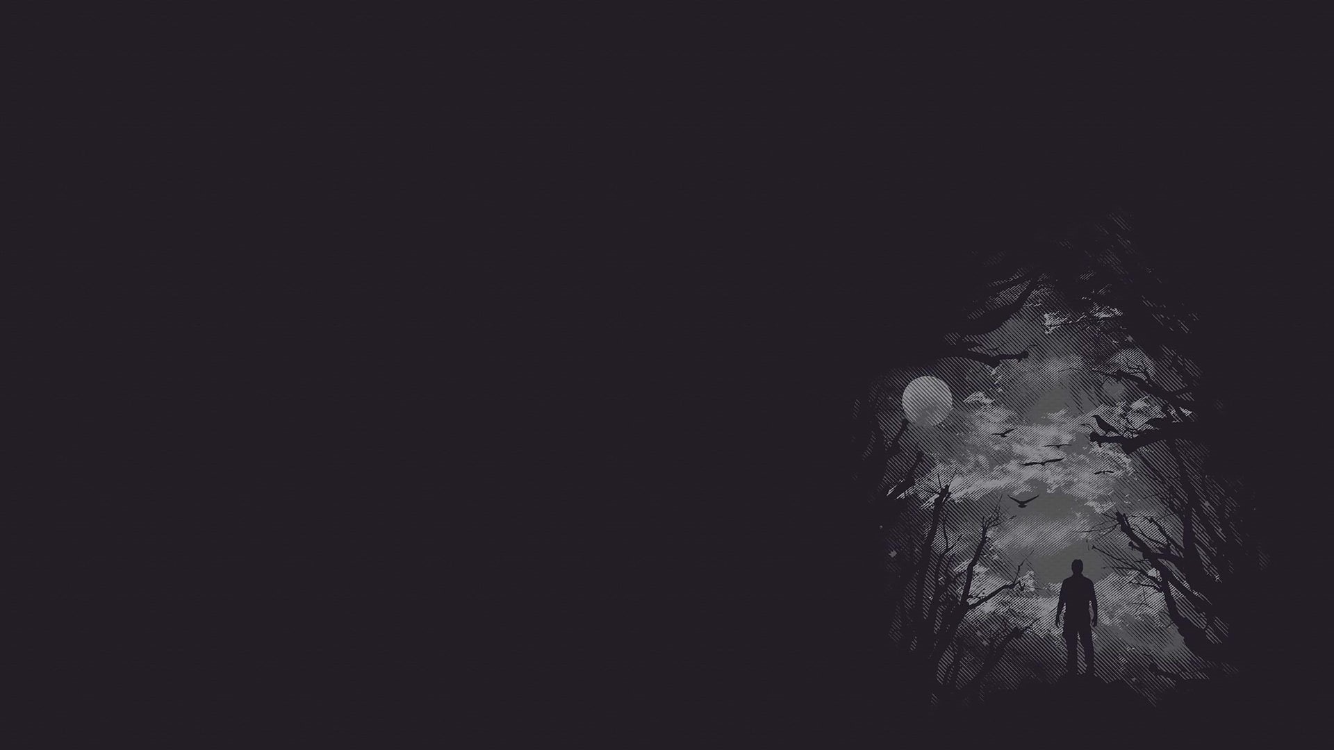 males, men, dark, vector, trees, forest, creepy, 1080P, HD Wallpaper