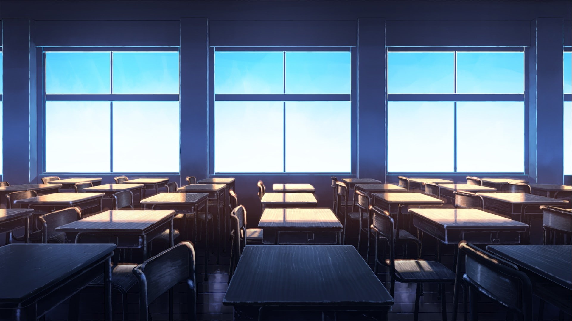 architecture, in a row, seat, business, no people, indoors, empty, sunlight, glass - material, education, table, classroom, transparent, clear sky, nature, HD Wallpaper