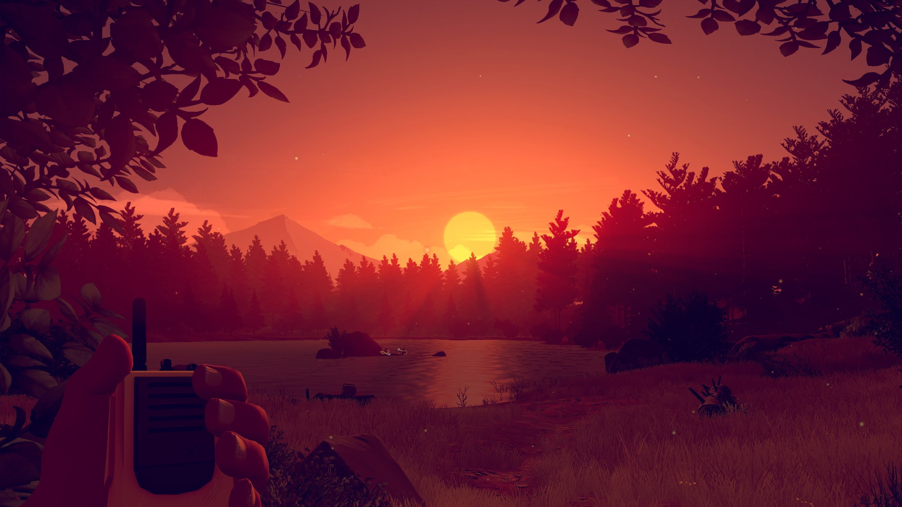 video games, idyllic, orange color, beauty in nature, water, nautical vessel, scenics - nature, sky, sunset, artwork, silhouette, outdoors, growth, non-urban scene, HD Wallpaper
