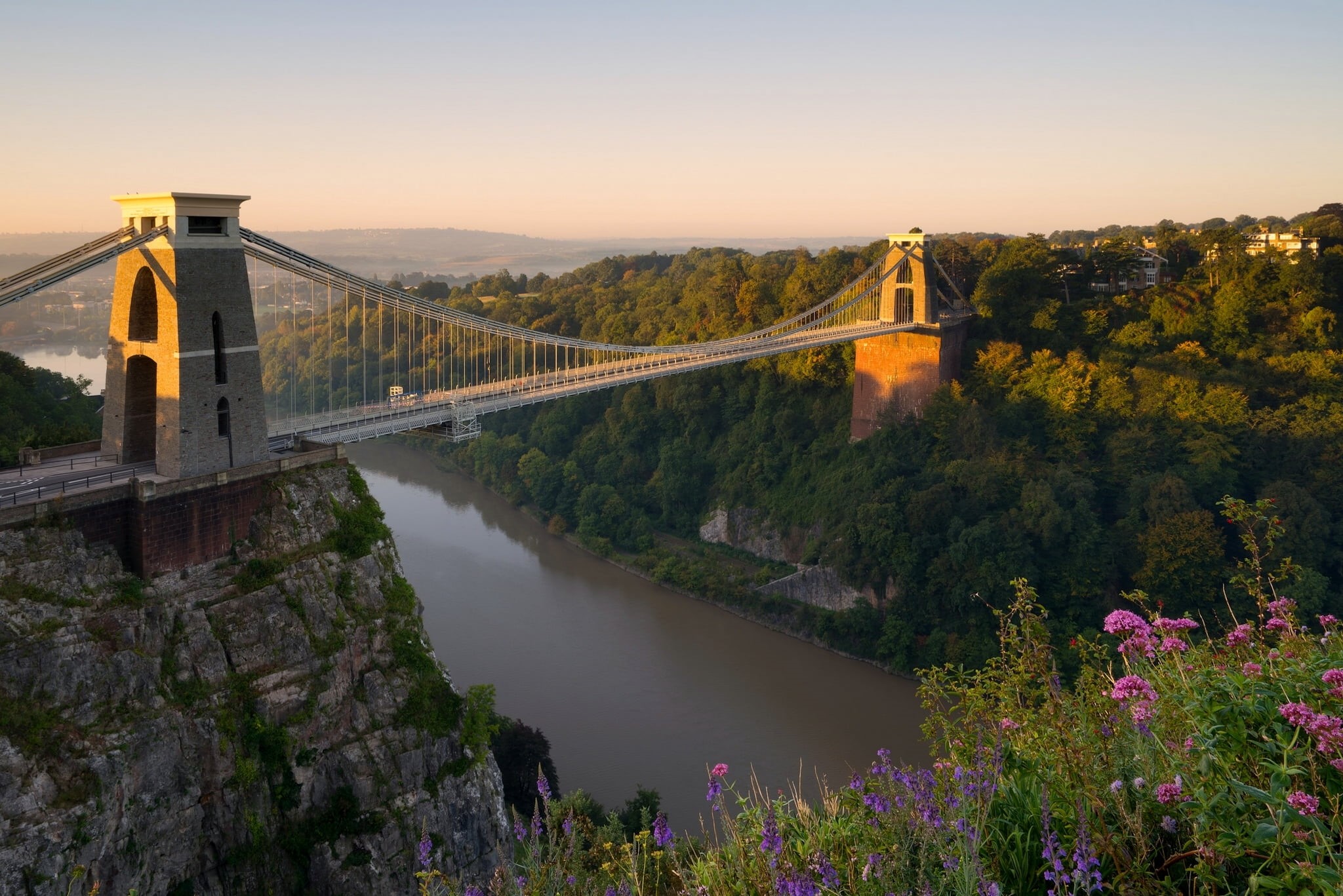 transportation, no people, Clifton Suspension Bridge, building exterior, plant, water, travel destinations, bridge, mountain, architecture, nature, outdoors, HD Wallpaper