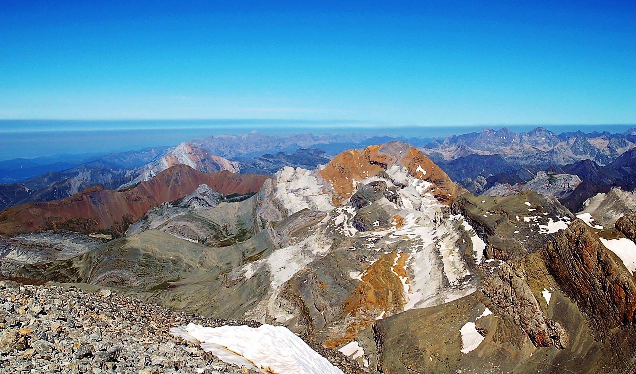 landscape, point of view, geology, from the heights, stillness, physical geography, valley, ordesa valley, peaks, mountains, cordillera, climate, high mountains, HD Wallpaper