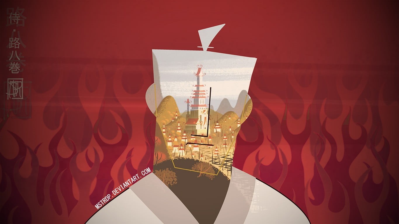 Samurai Jack, glass - material, lighting equipment, indoors, business, illuminated, paper, design, architecture, light - natural phenomenon, red, reflection, HD Wallpaper