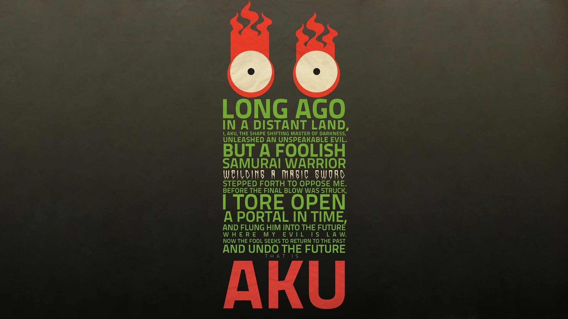 gray background, 1080P, typography, Samurai Jack, HD Wallpaper