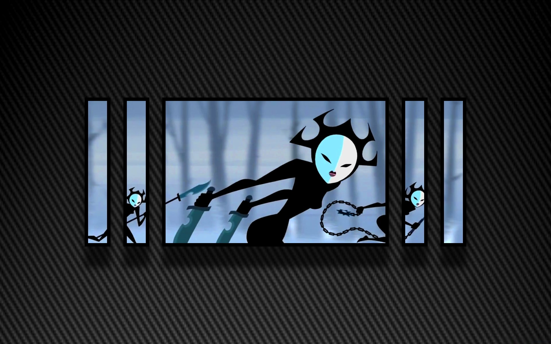 transparent, picture-in-picture, representation, real people, technology, anime girls, wall - building feature, blue, day, Daughters of Aku, one person, HD Wallpaper