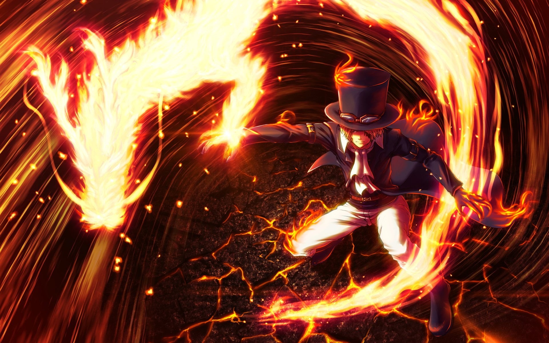 celebration, glowing, night, burning, Sabo (One Piece), fire, Anime, close-up, orange color, nature, fire - natural phenomenon, 1080P, event, piece, one, HD Wallpaper