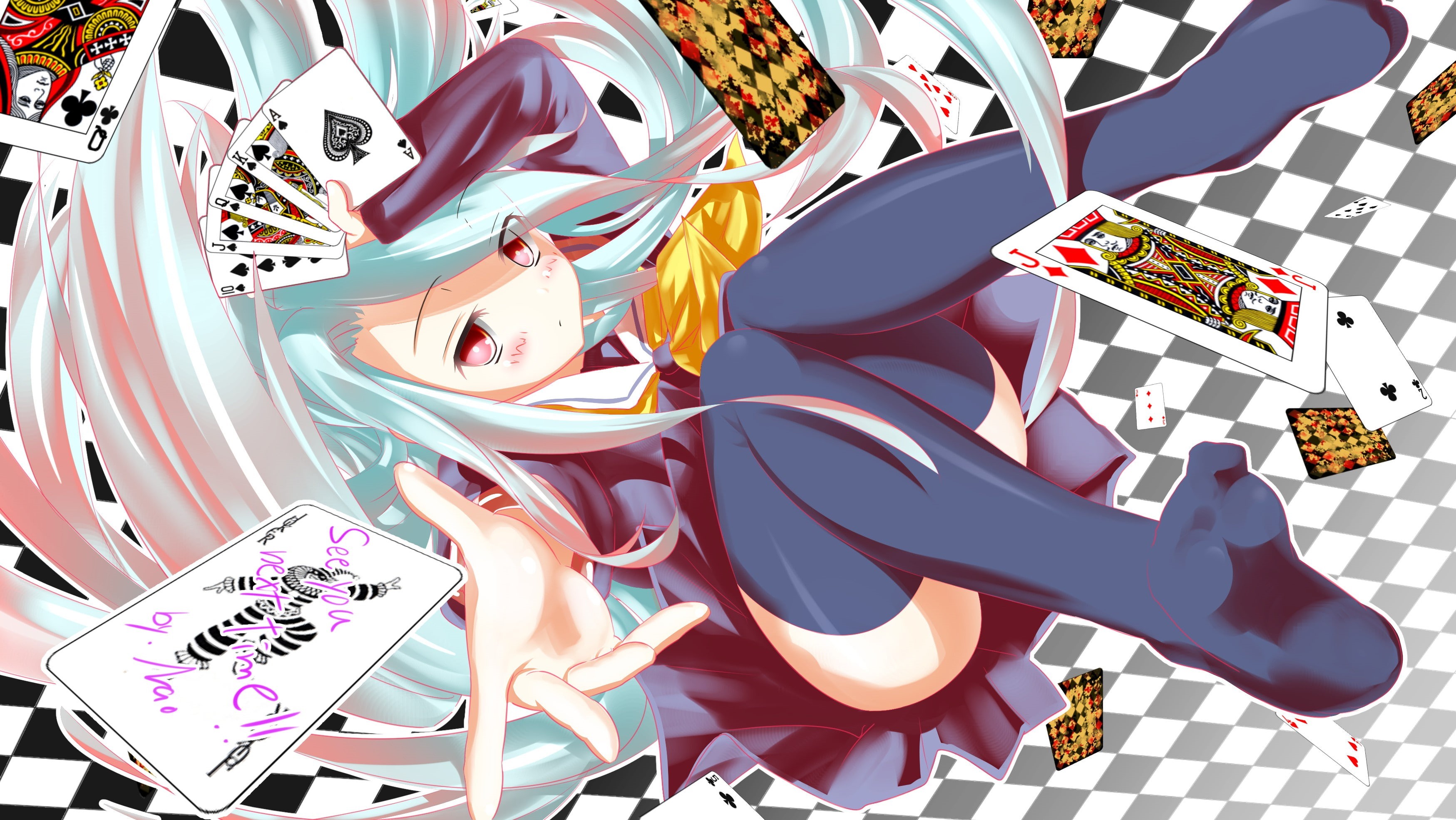 life, 2K, anime, game, no game no life, cards, girls, shiro, anime girls, HD Wallpaper
