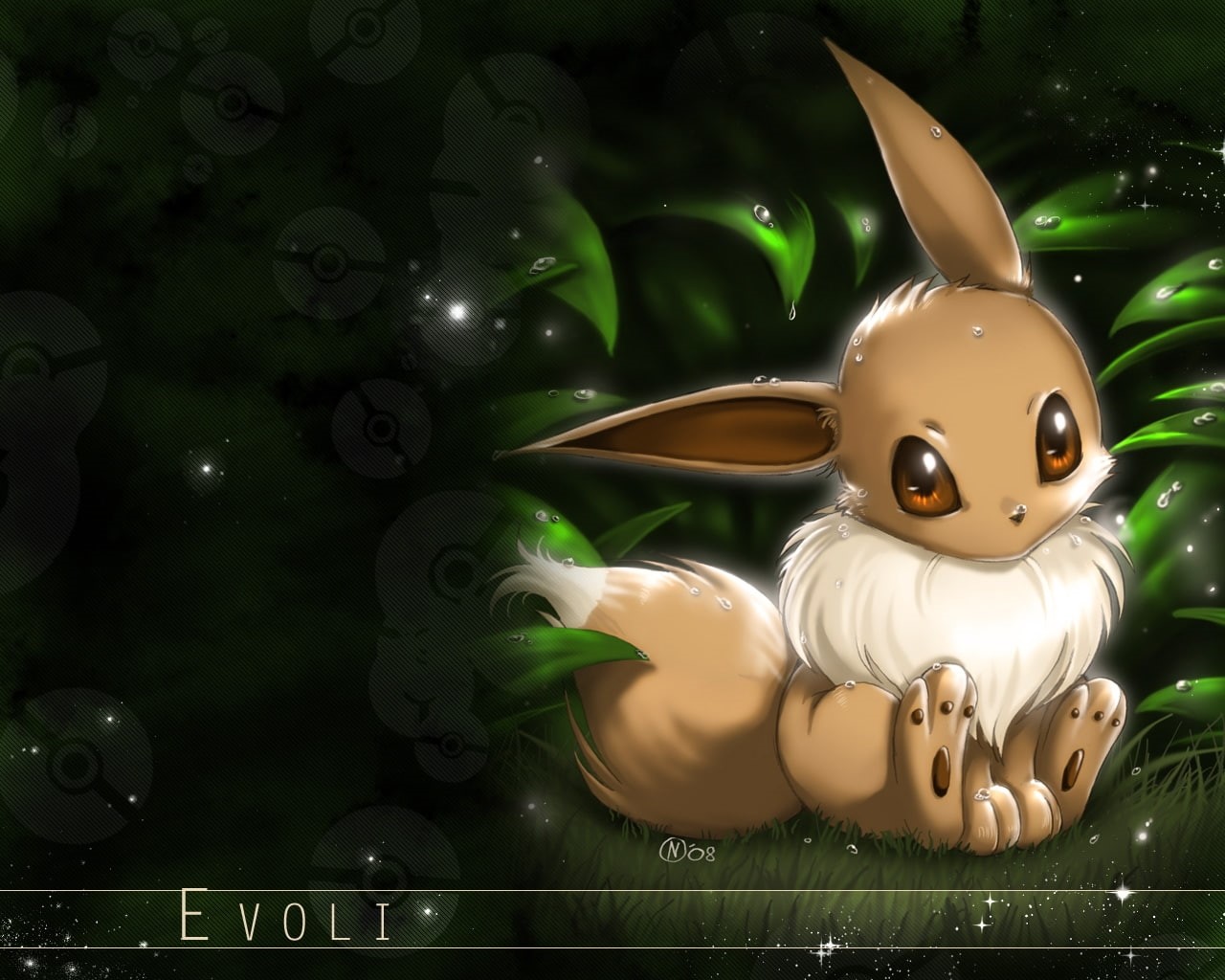 x, art, pokemon, 720P, hd, anime, eevee, HD Wallpaper