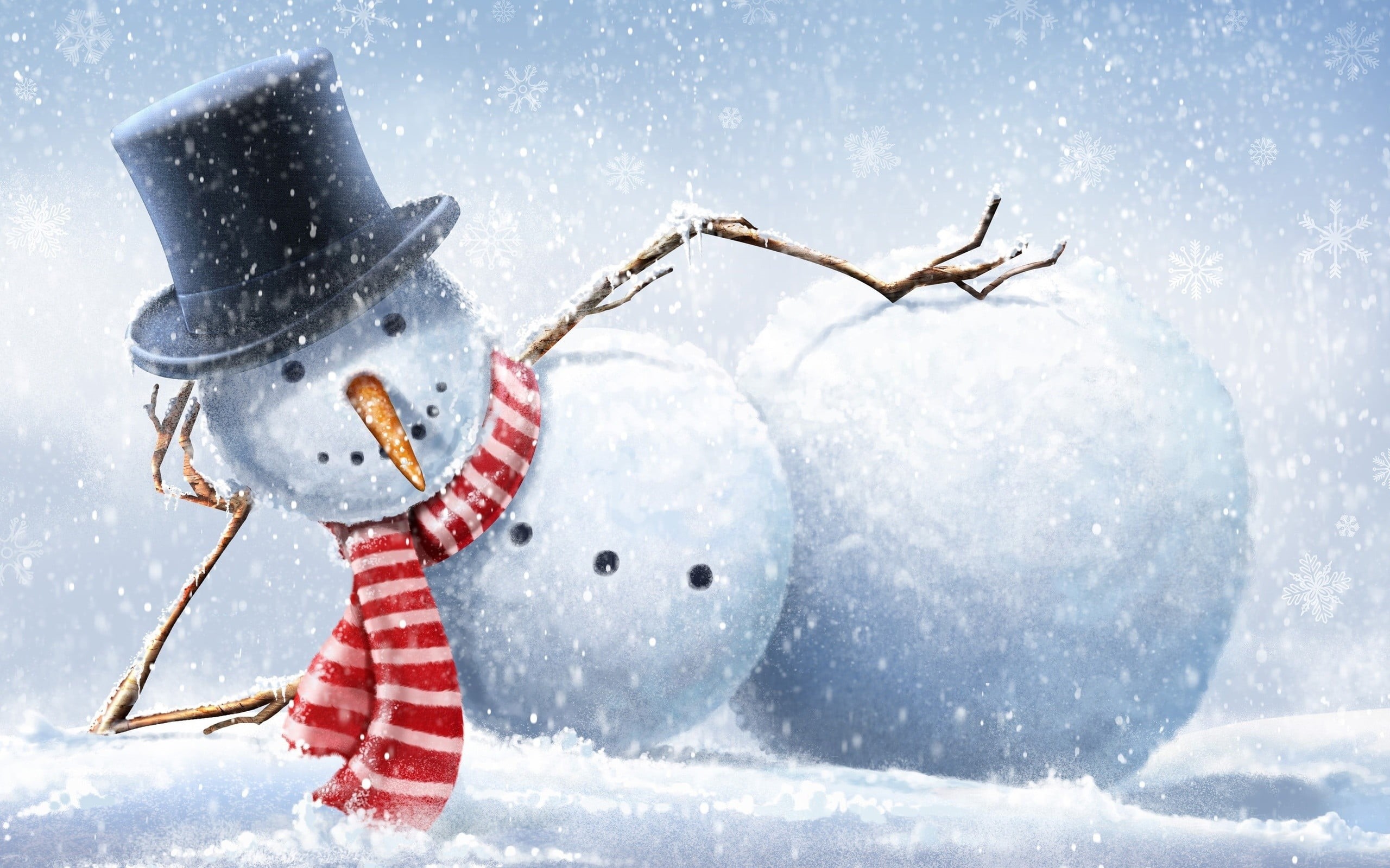 outdoors, humor, blizzard, Christmas, snow, side view, hat, celebration, nature, childhood, winter, standing, one person, holding, innocence, cold temperature, HD Wallpaper