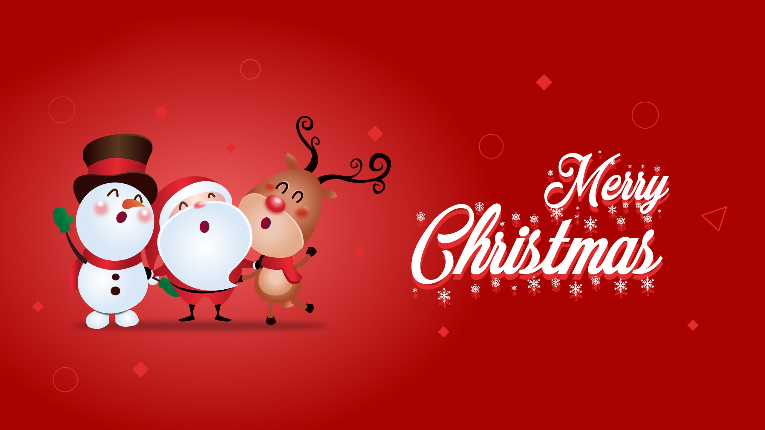2K, Santa Claus, Snowman, Merry Christmas, HD Wallpaper