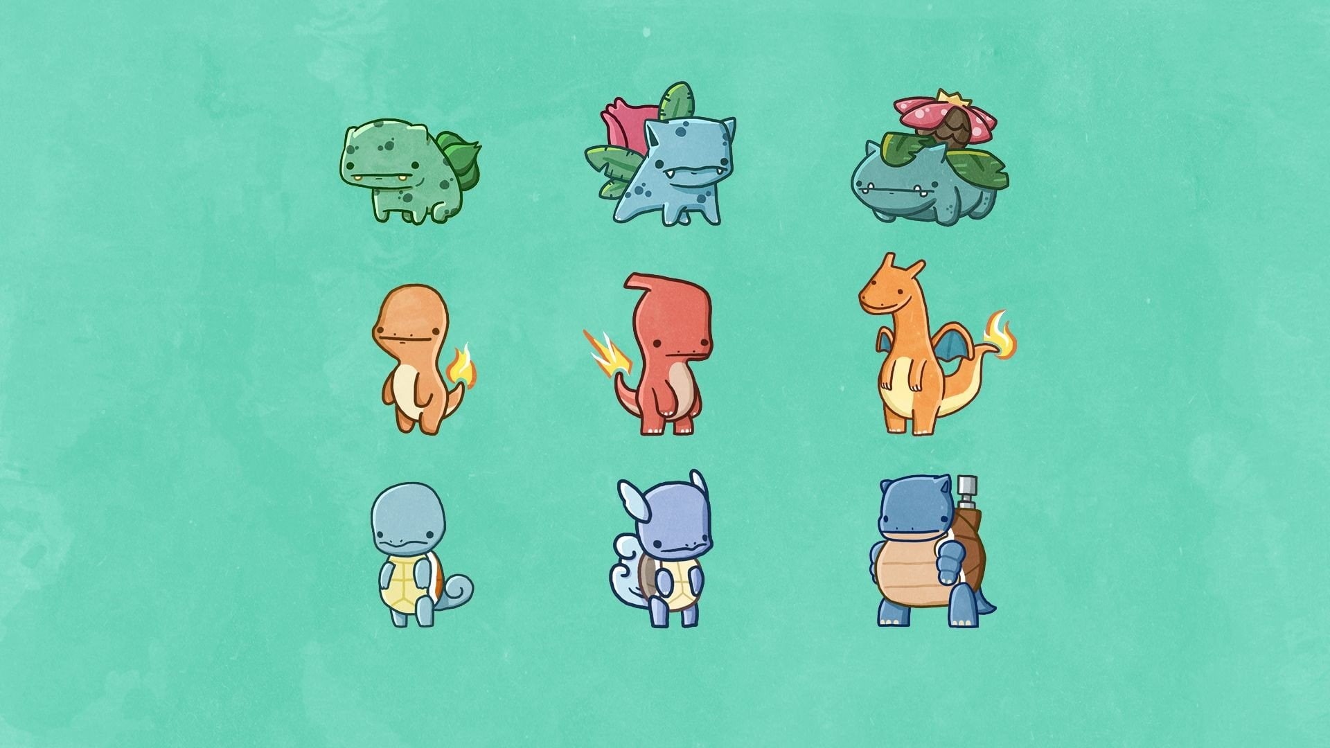 charmander, wartortle, blastoise, 1080P, charizard, starter, charmeleon, pokemon, venusaur, ivysaur, squirtle, bulbasaur, HD Wallpaper