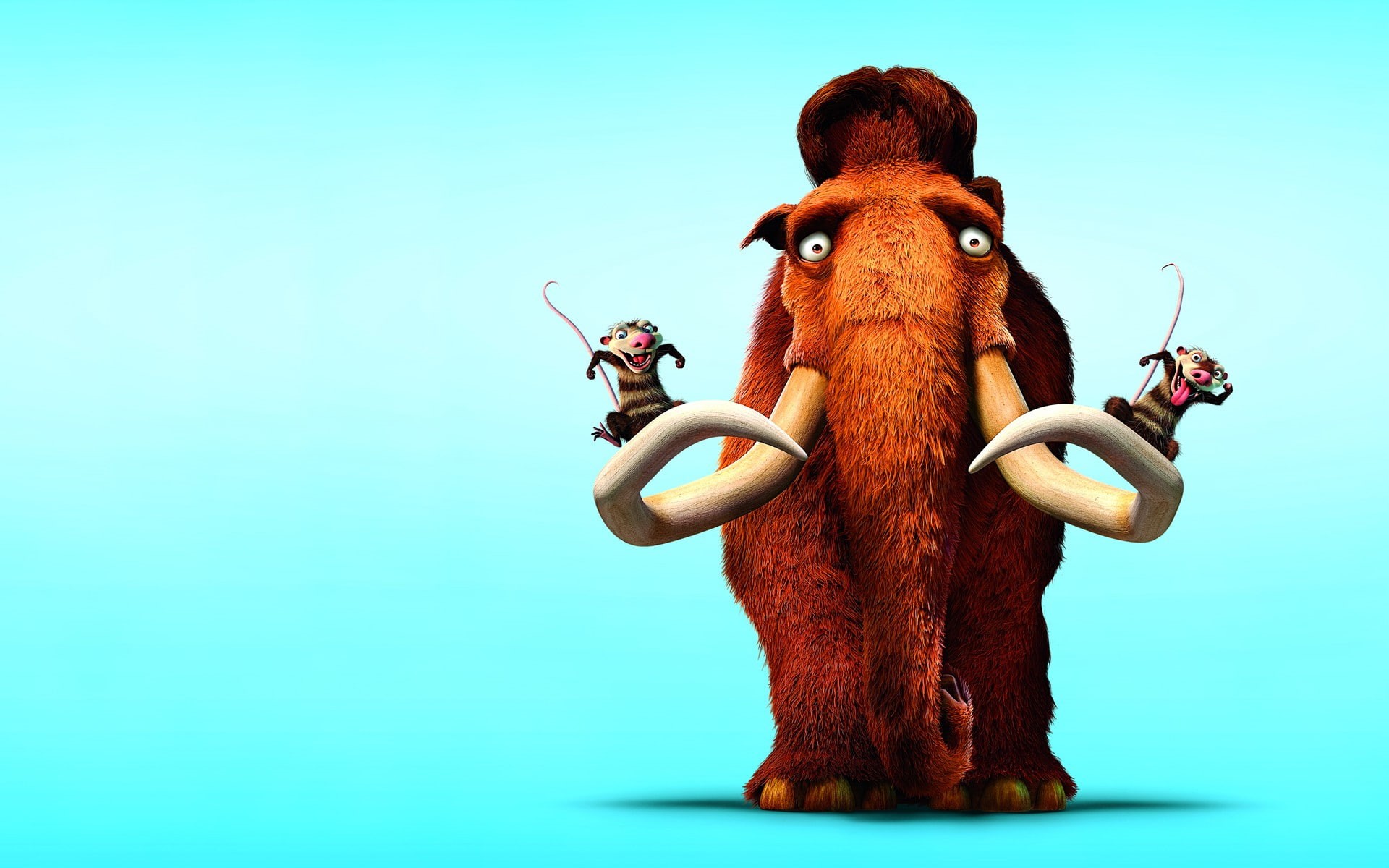 age, rodents, ages, movie, blue background, ice, ice age, look, 1080P, Mammoth, manny, HD Wallpaper