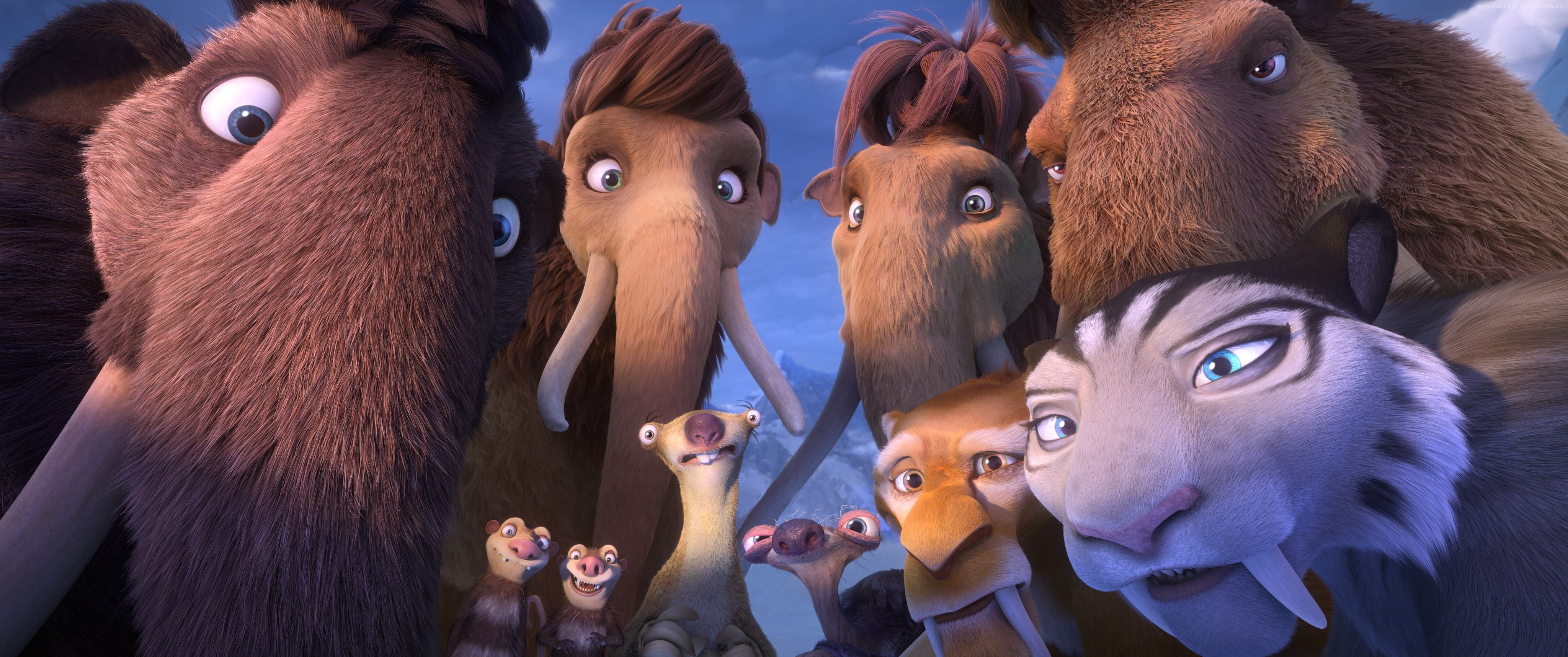 brown, mammal, animal body part, livestock, 4K, animal wildlife, fun, humor, portrait, group of animals, Ice Age 5: Collision Course, domestic, close-up, HD Wallpaper