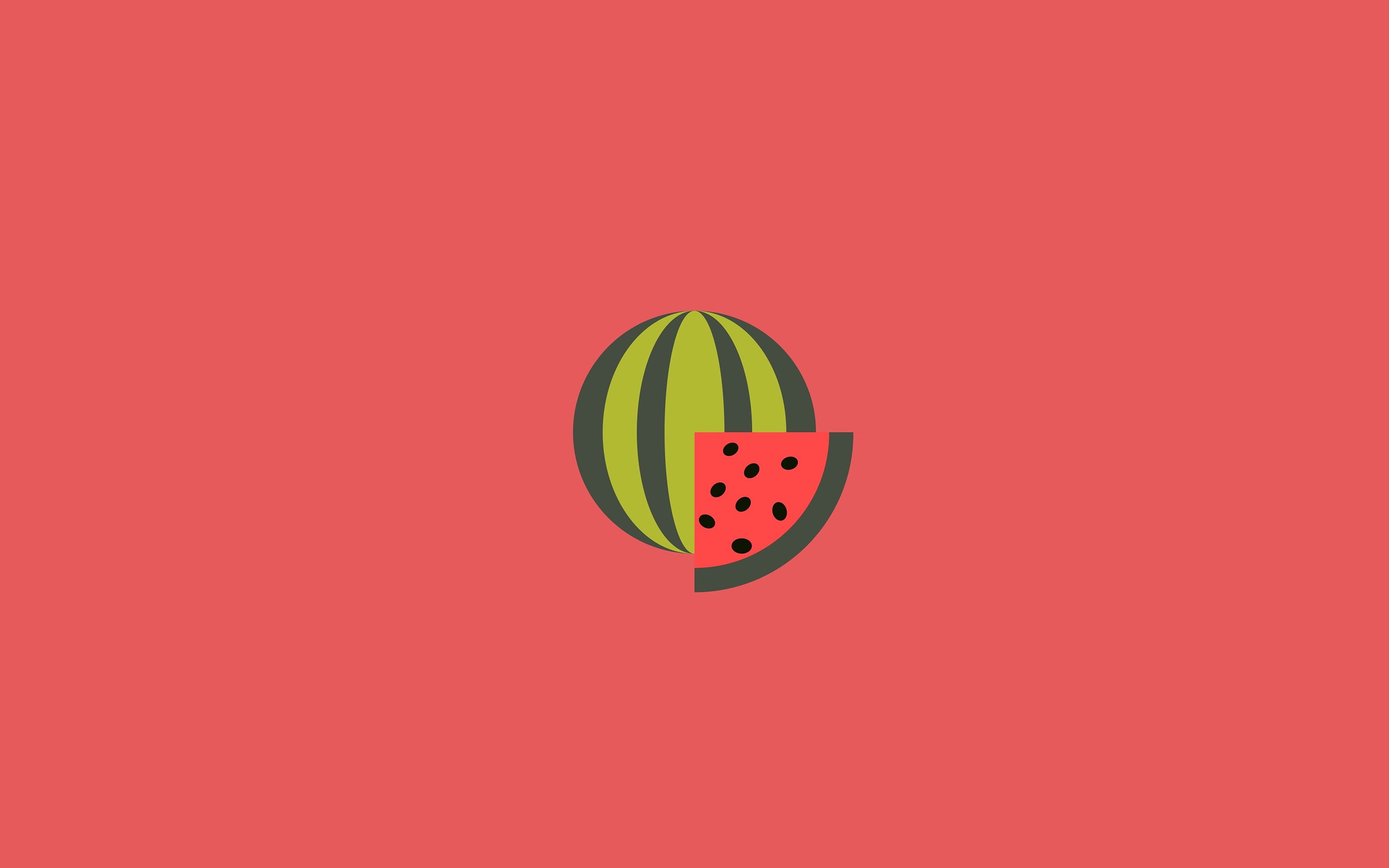 2K, Watermelon, Minimalist, Artistic, Food, HD Wallpaper