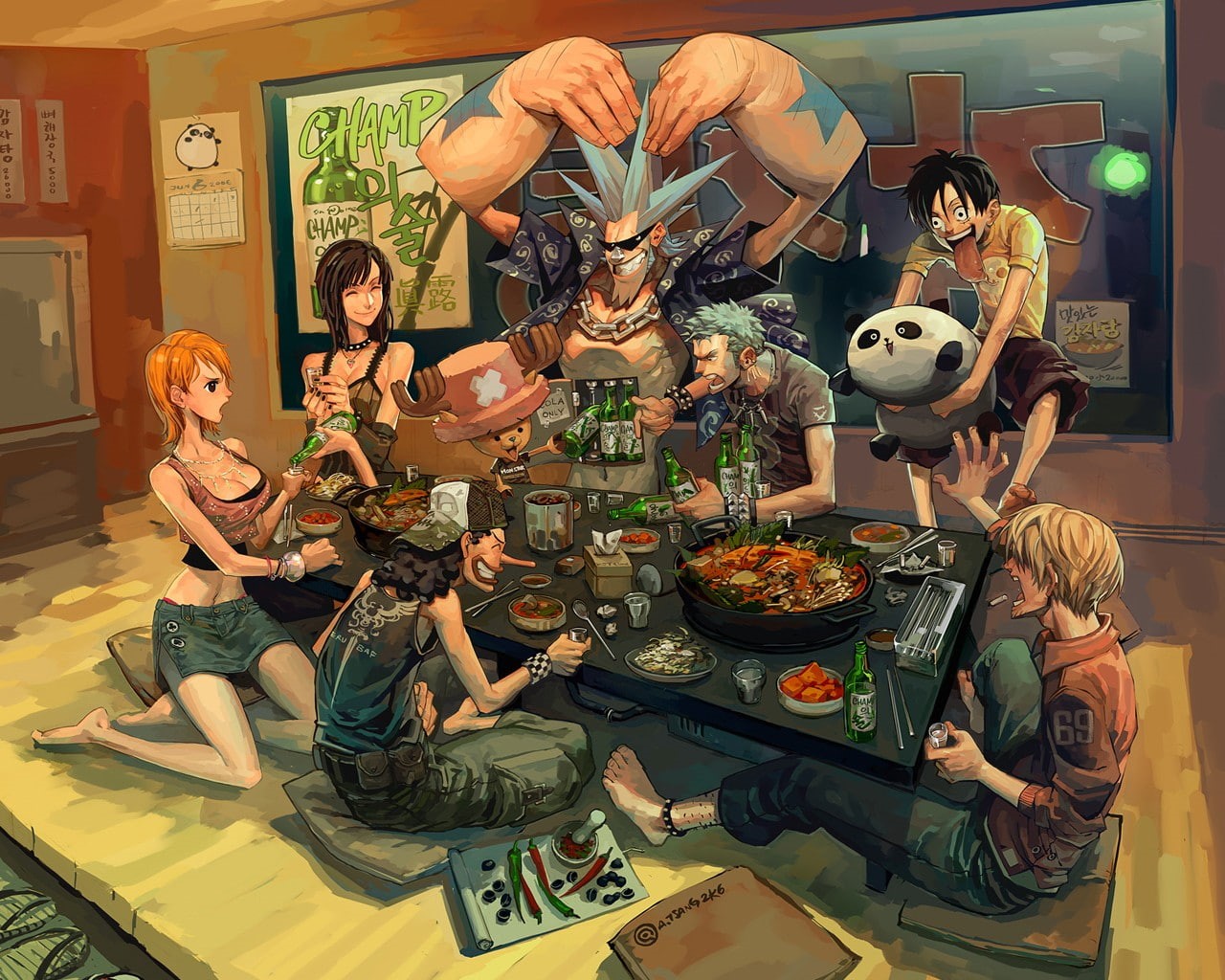 Tony Tony Chopper, Straw Hat Pirates, strawhat pirates, Sanji, Franky, Monkey D. Luffy, Roronoa Zoro, anime, Usopp, One Piece, Nami, 720P, Nico Robin, HD Wallpaper