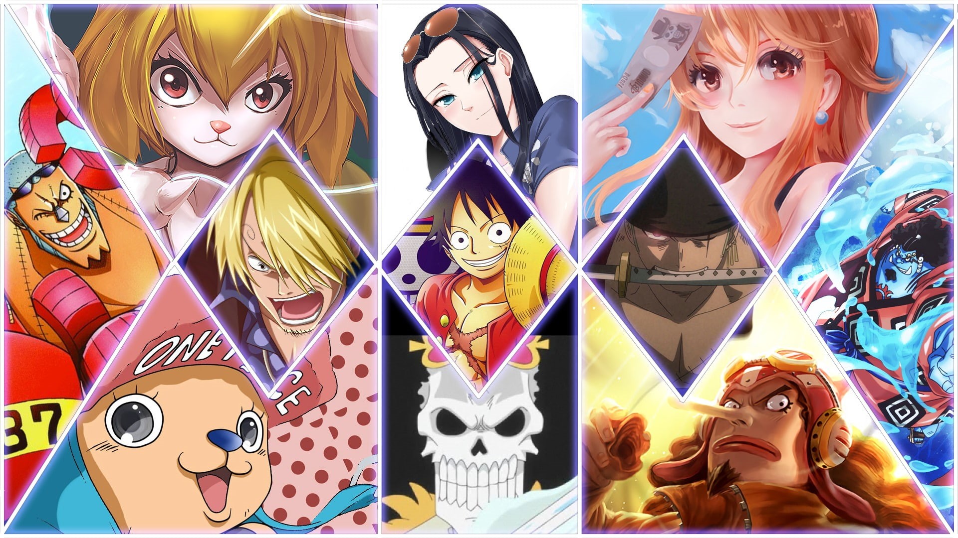 digital, Monkey D. Luffy, Brook (One Piece), Tony Tony Chopper, Nico Robin, Carrot (One Piece), character, Jinbe (One Piece), Zoro Roronoa, Nami (One Piece), HD Wallpaper