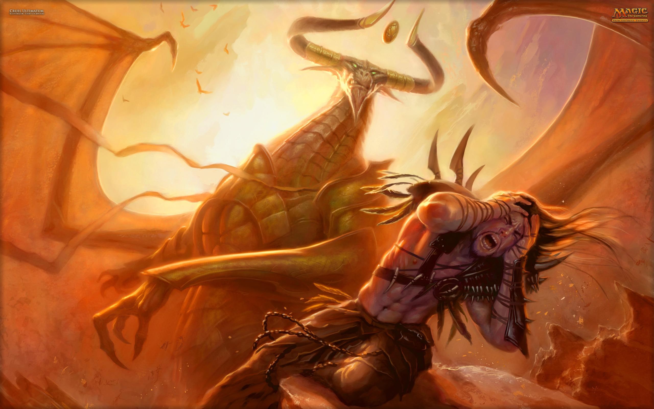 2K, dragon, ultimatum, man, other games, love, magic, gathering, cruel, illustration, HD Wallpaper