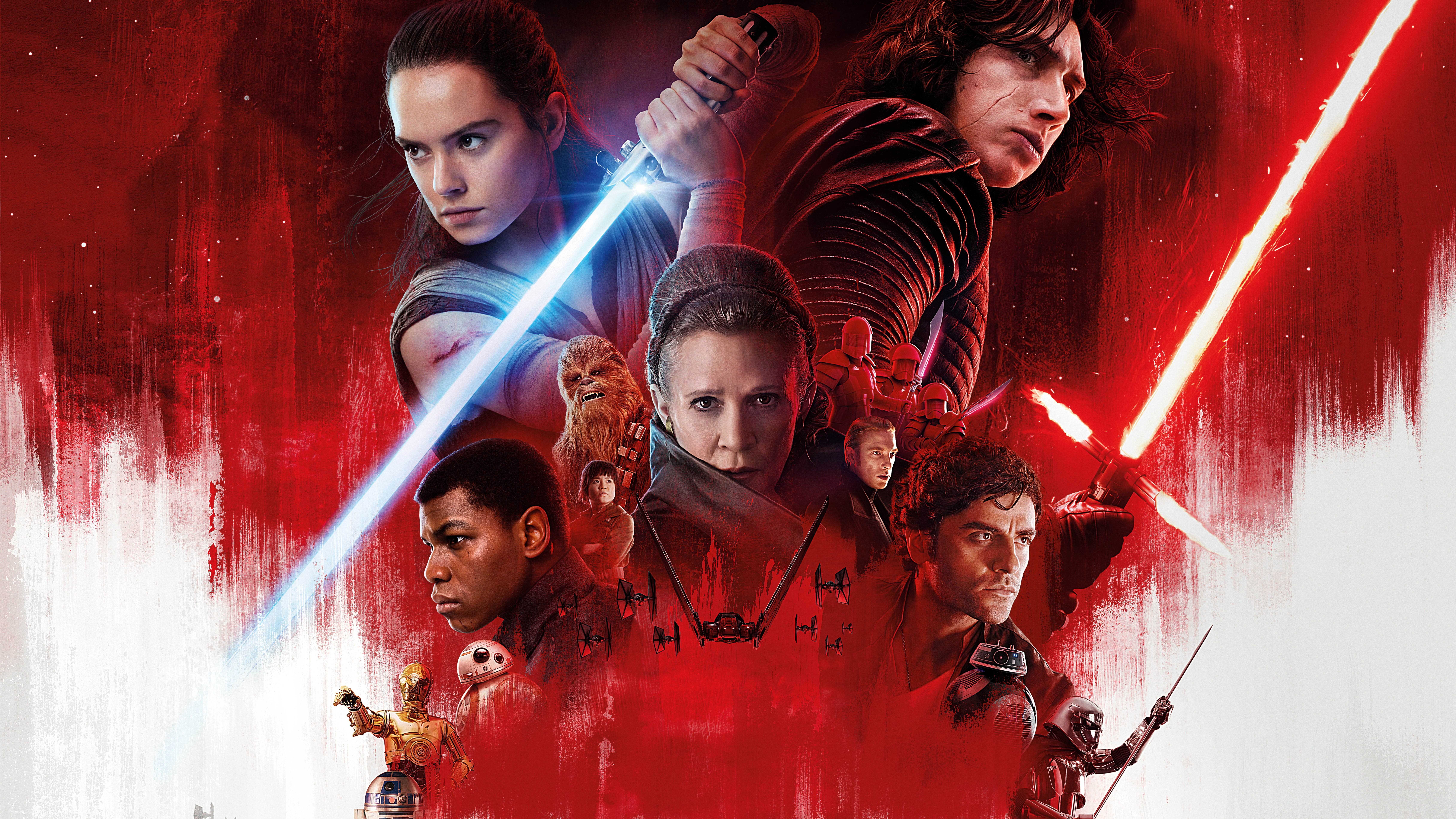 Rey (Star Wars), Oscar Isaac, Kelly Marie Tran, Kylo Ren, Star Wars: The Last Jedi, Rose Tico, Star Wars, Poe Dameron, Carrie Fisher, Daisy Ridley, Finn (Star Wars), HD Wallpaper
