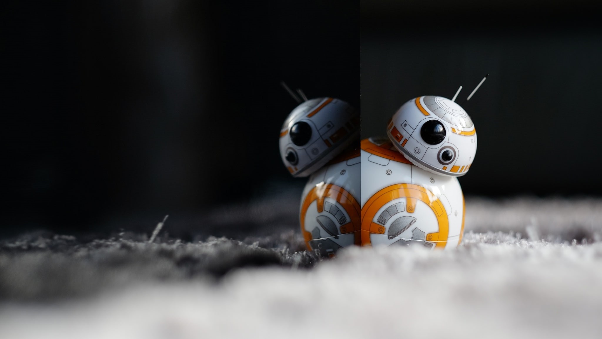 reflection, 1080P, robot, BB-8, droid, toy, HD Wallpaper
