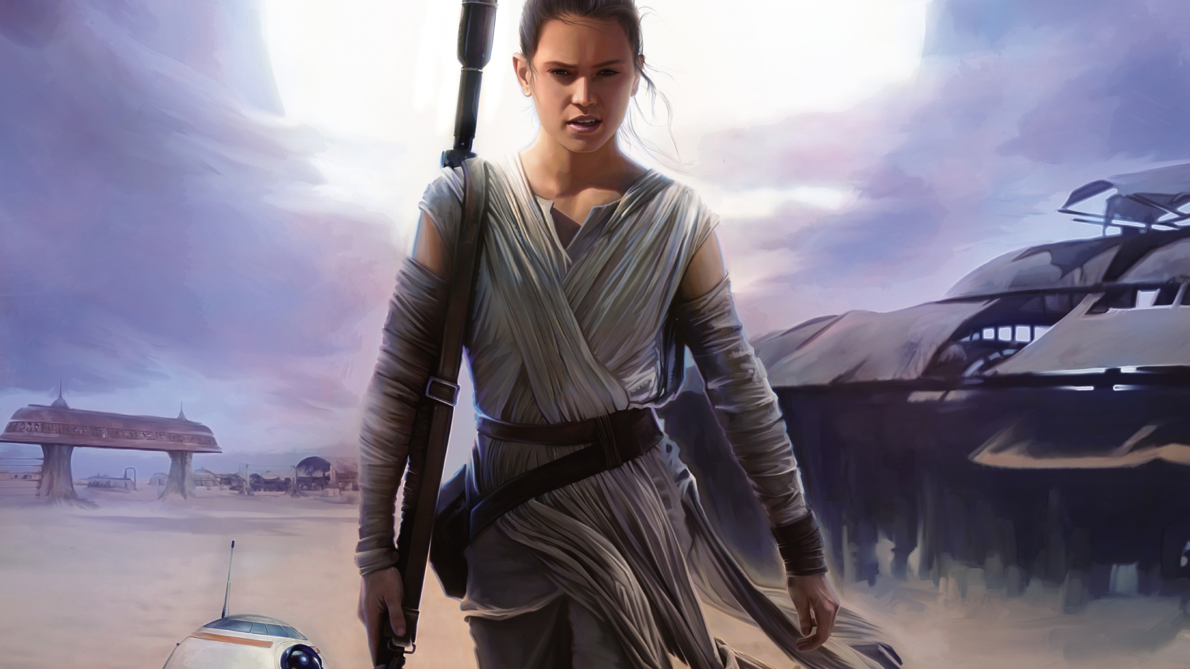 daisy, star wars episode vii: the force awakens, force, 4K, episode, awakens, ridley, vii, star, daisy ridley, rey, wars, movies, HD Wallpaper