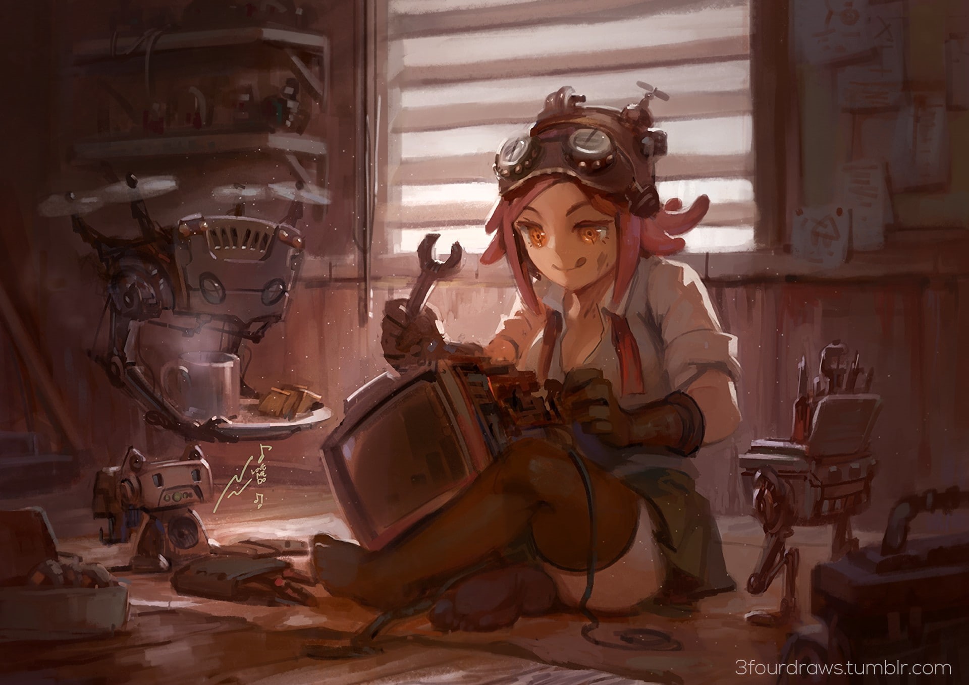 thigh-highs, Boku no Hero Academia, 1080P, anime girls, Mei Hatsume, HD Wallpaper
