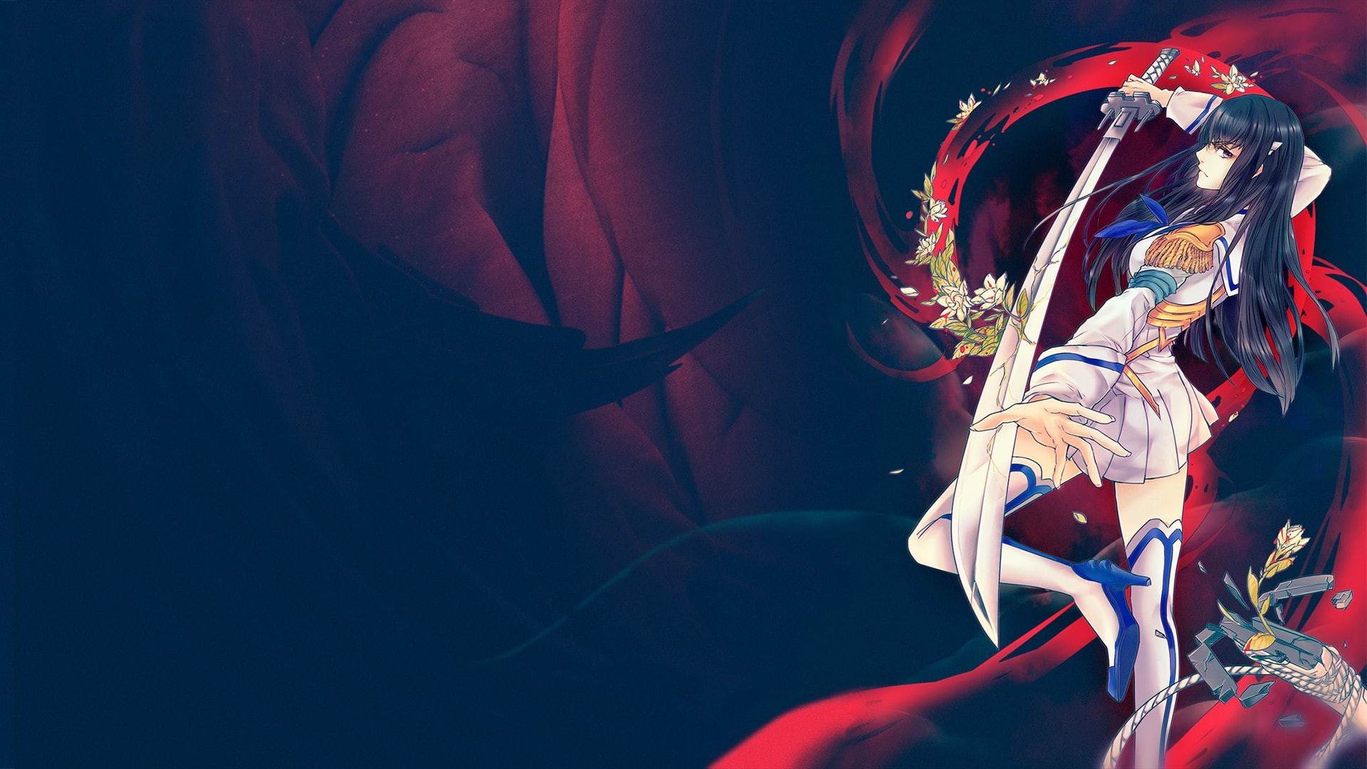 clothing, celebration, Kill la Kill, flower, indoors, no people, decoration, musical instrument, standing, 1080P, anime girls, skill, high angle view, HD Wallpaper