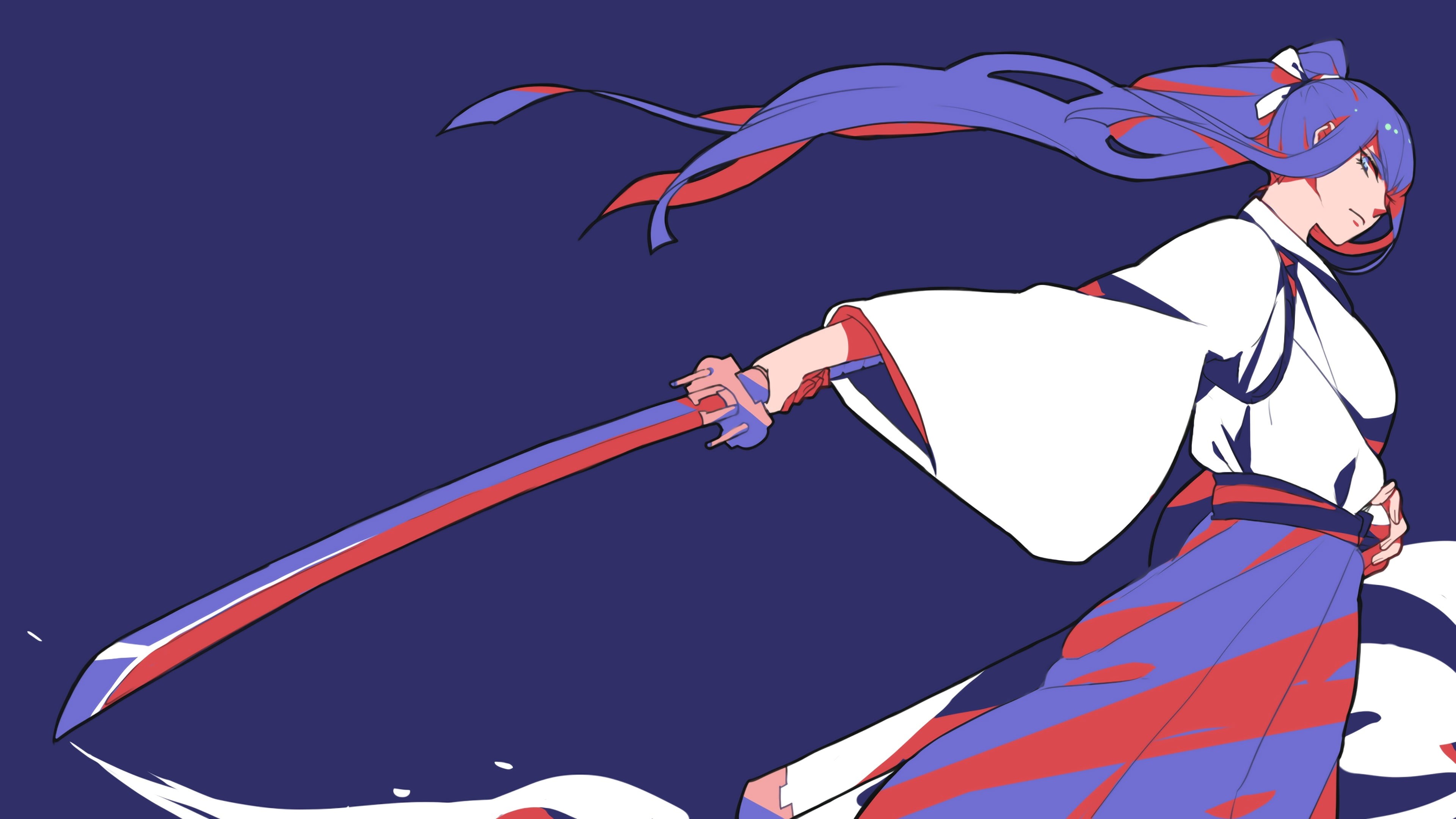 nature, flying, Kiryuin Satsuki, striped, people, sky, blue, textile, 4K, red, patriotism, outdoors, day, Kill la Kill, effort, flag, emotion, sport, low, HD Wallpaper