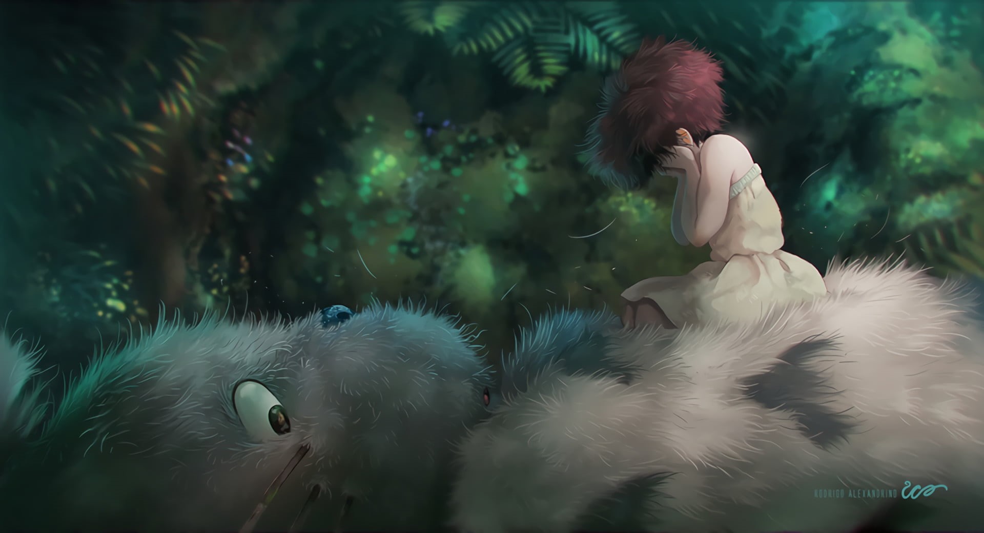 medium group of animals, 1080P, bird, Satsuki Kusakabe, water, My Neighbor Totoro, animal themes, swimming, cygnet, animal family, Studio Ghibli, zoology, HD Wallpaper