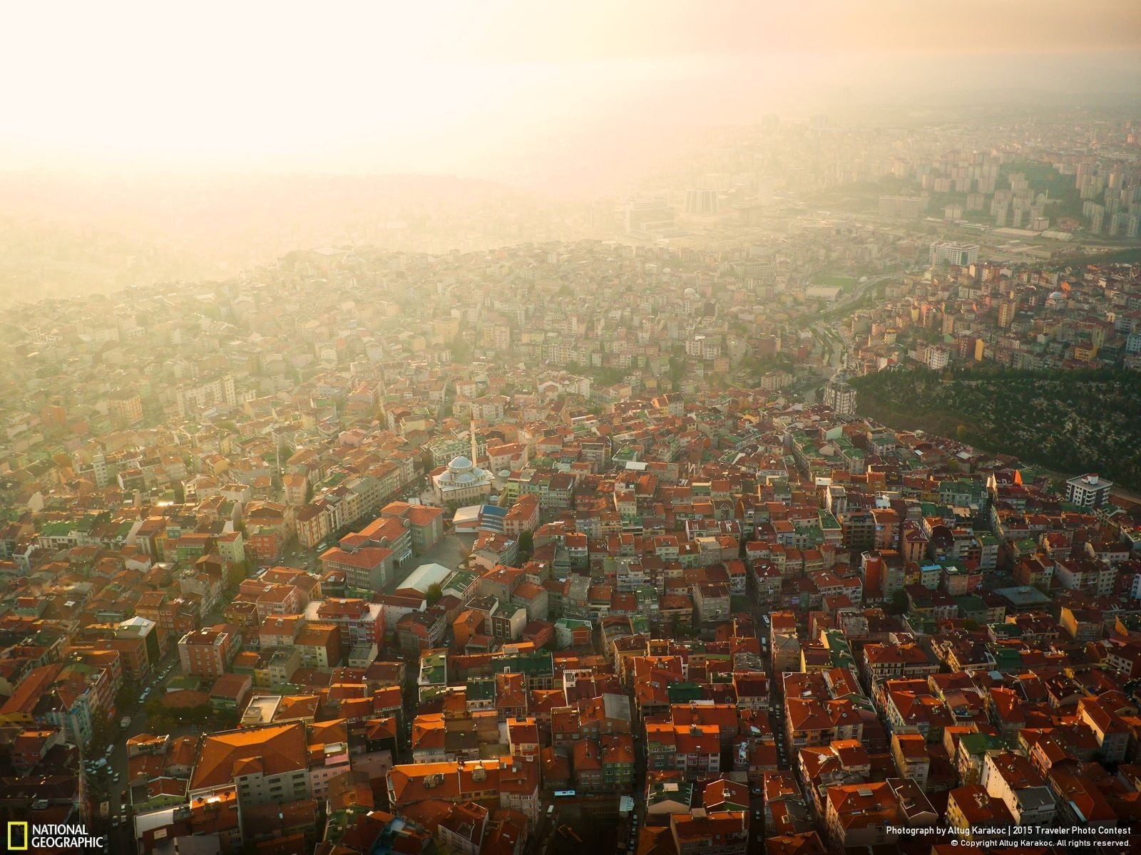 architecture, landscape, fog, skyscraper, aerial view, building exterior, urban skyline, residential district, high angle view, Istanbul, crowded, view, HD Wallpaper