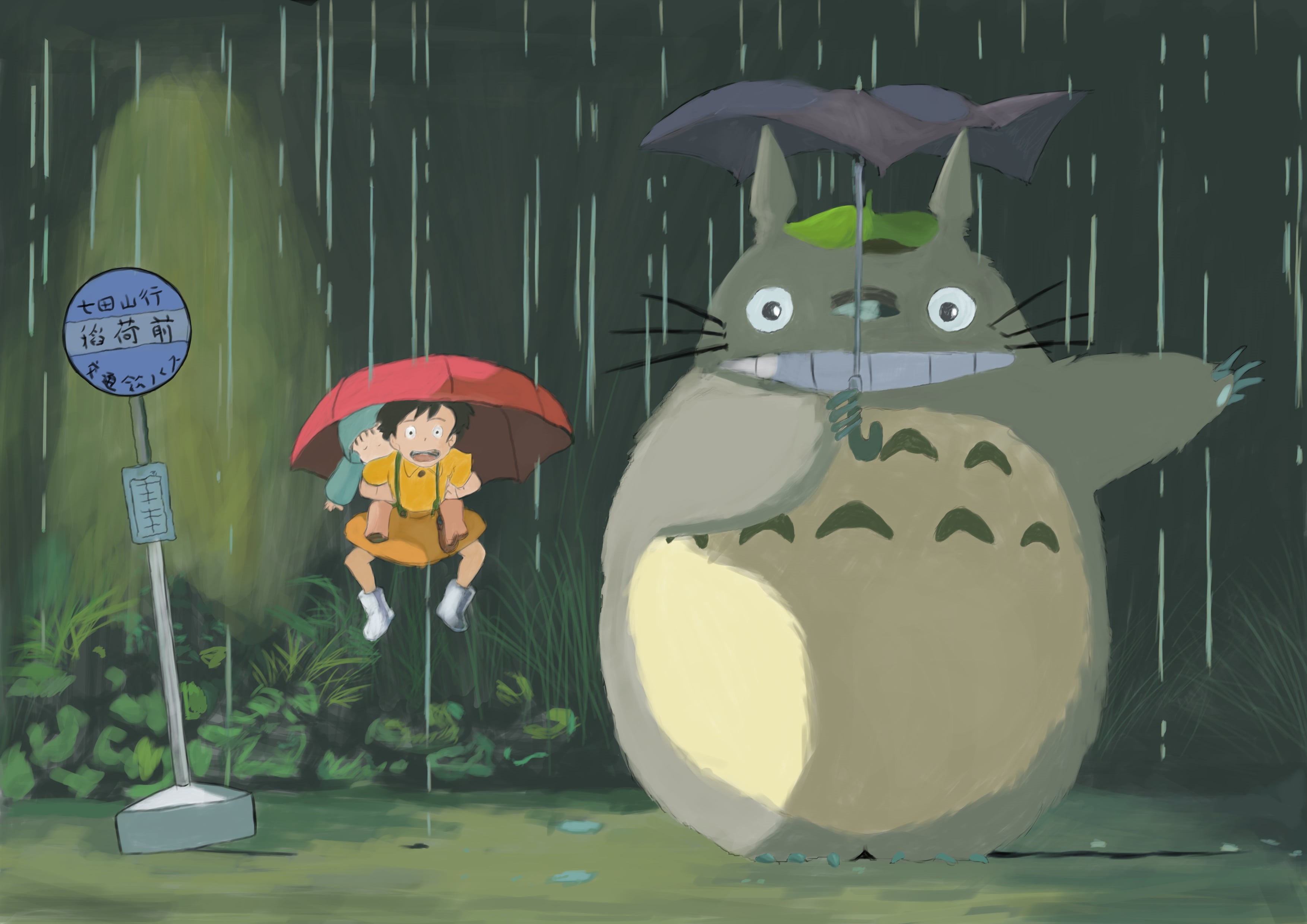 standing, Hayao Miyazaki, people, no people, Totoro, table, night, 2K, backgrounds, craft, costume, rain, plant, close-up, male likeness, hat, representation, HD Wallpaper