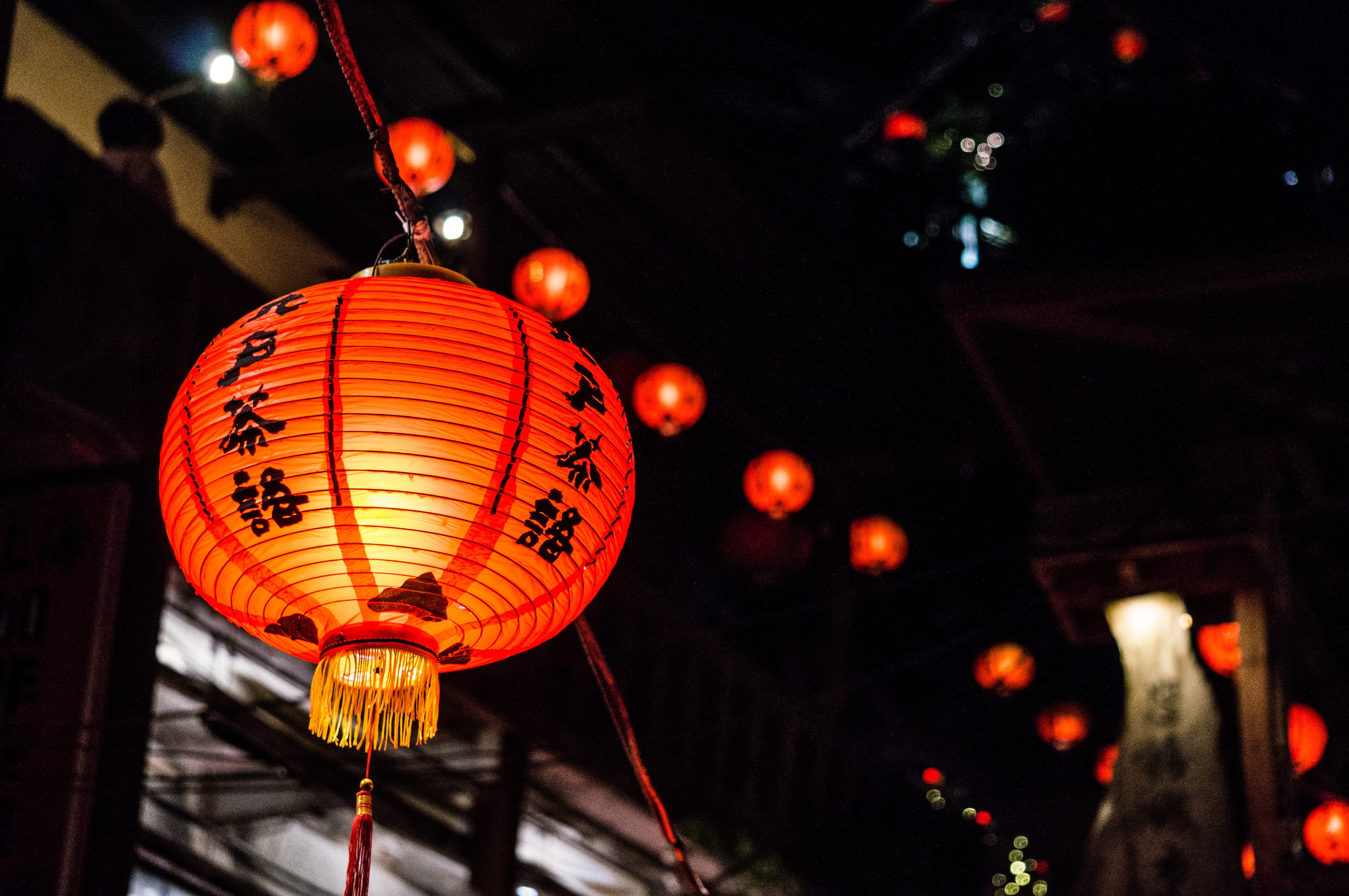traditional festival, photography, outdoors, blonde, neighborhood, urban, fruit, female, holiday, black, selective, night, focus, red, illuminated, no people, HD Wallpaper